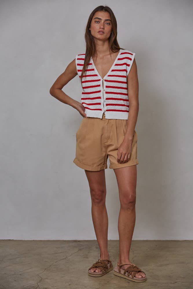 Coastal Cabana Striped Sweater Vest