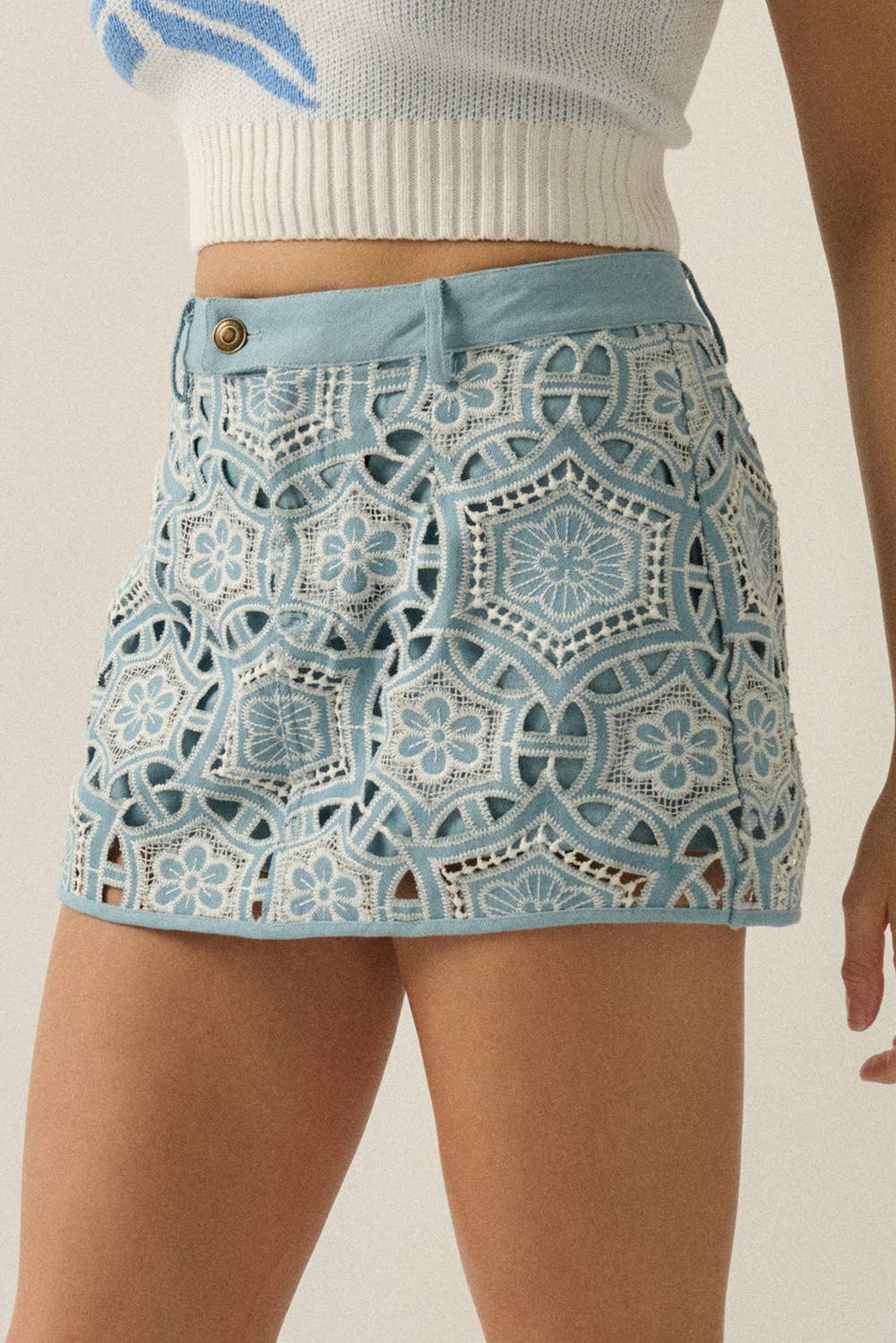 The Prairie Bloom Denim Skort