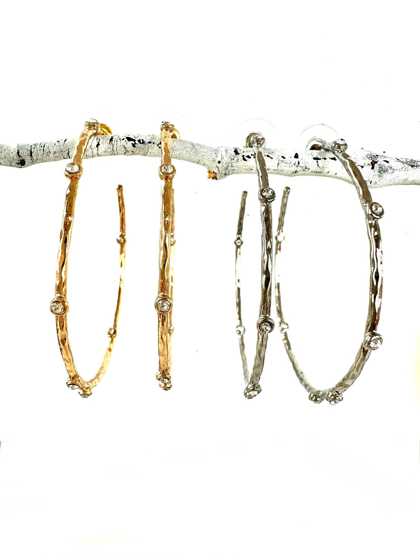 Large Studded CZ Hoops