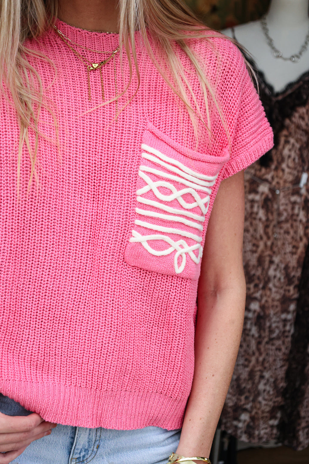 Pretty in Pink Cowgirl Knit Sweater