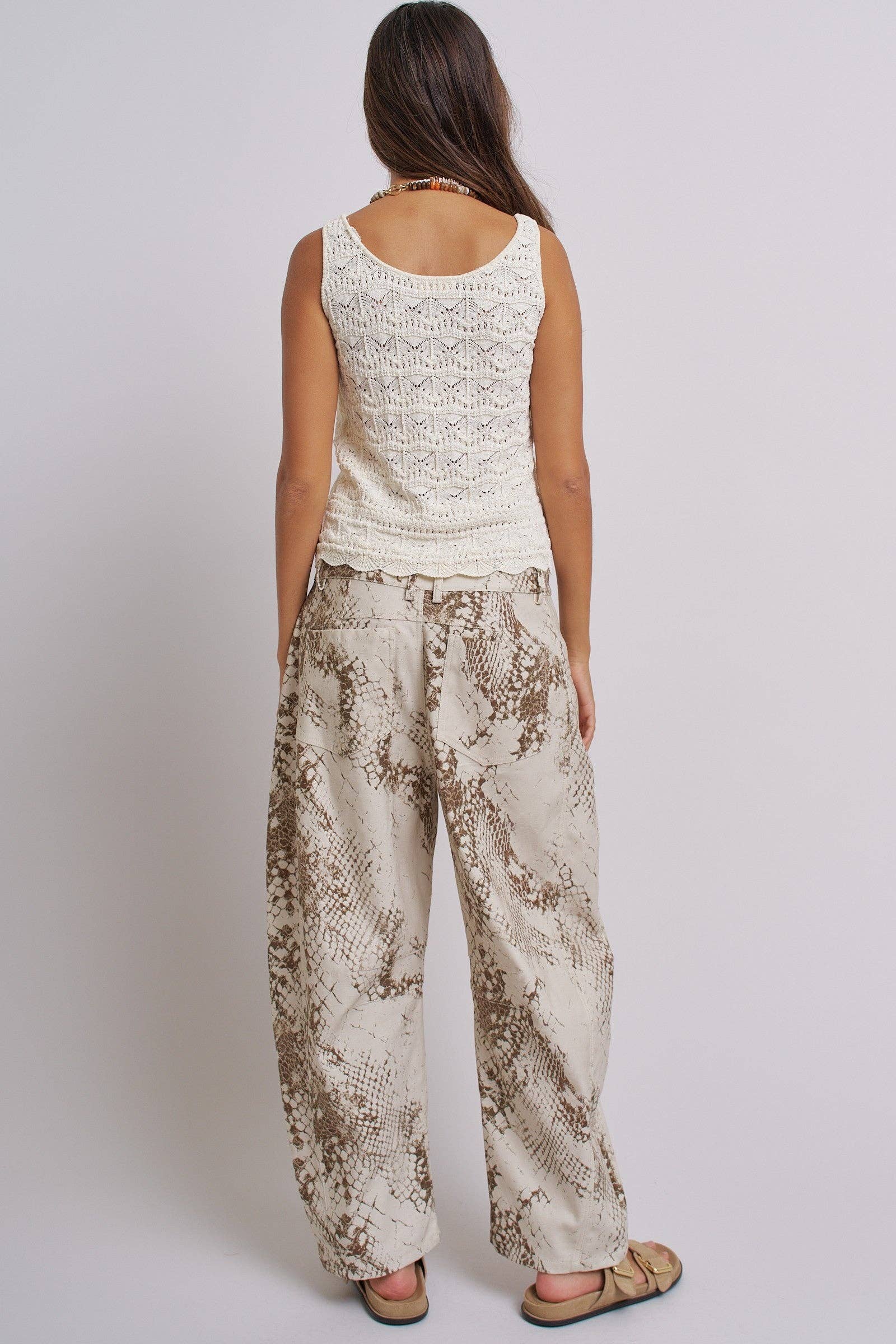 Sweet Magnolia Pointelle Button Tank