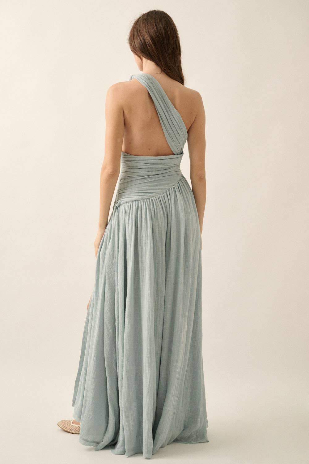 Coastal Muse One-Shoulder Maxi Dress