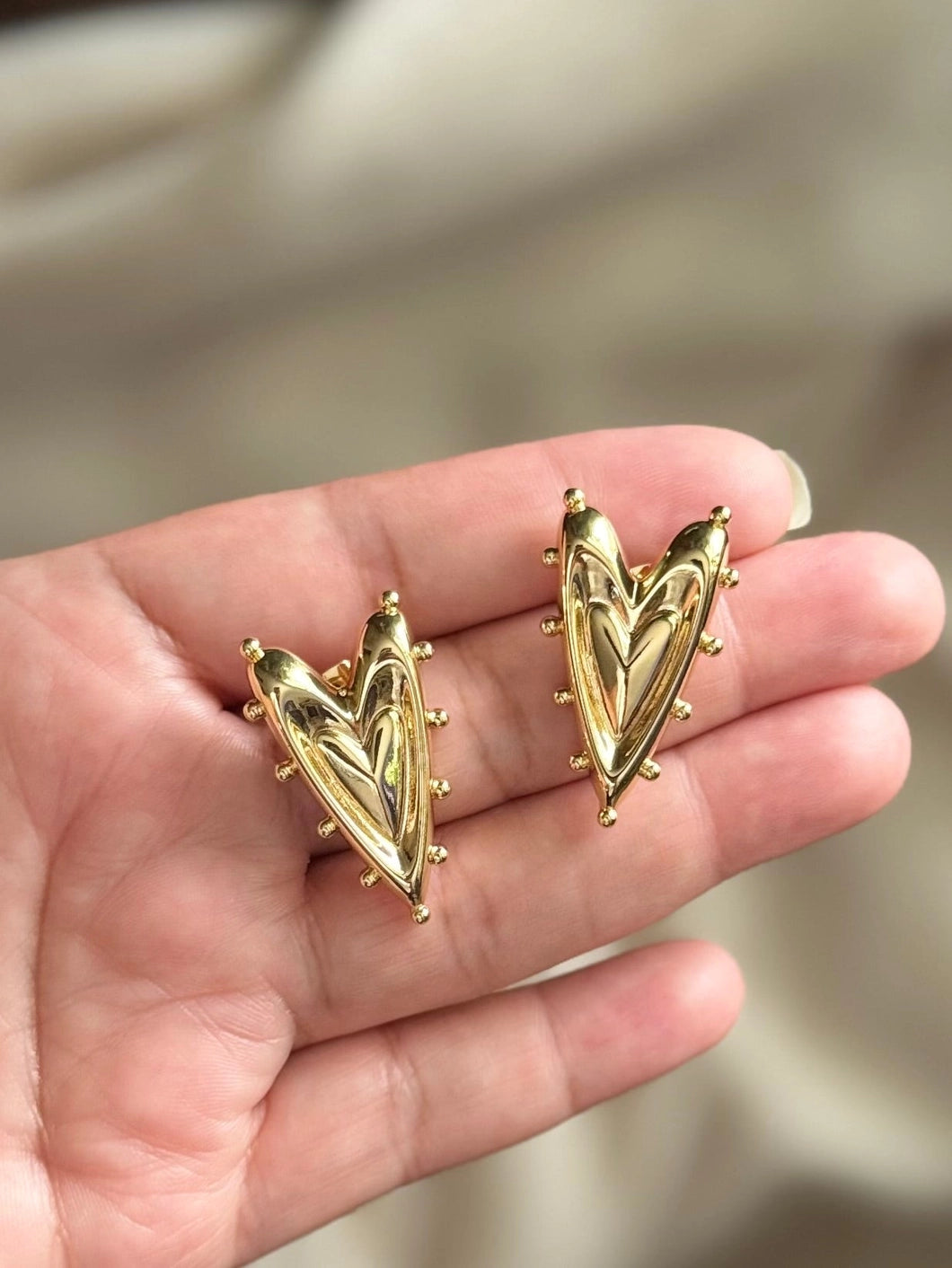 SS Golden Heart Studs