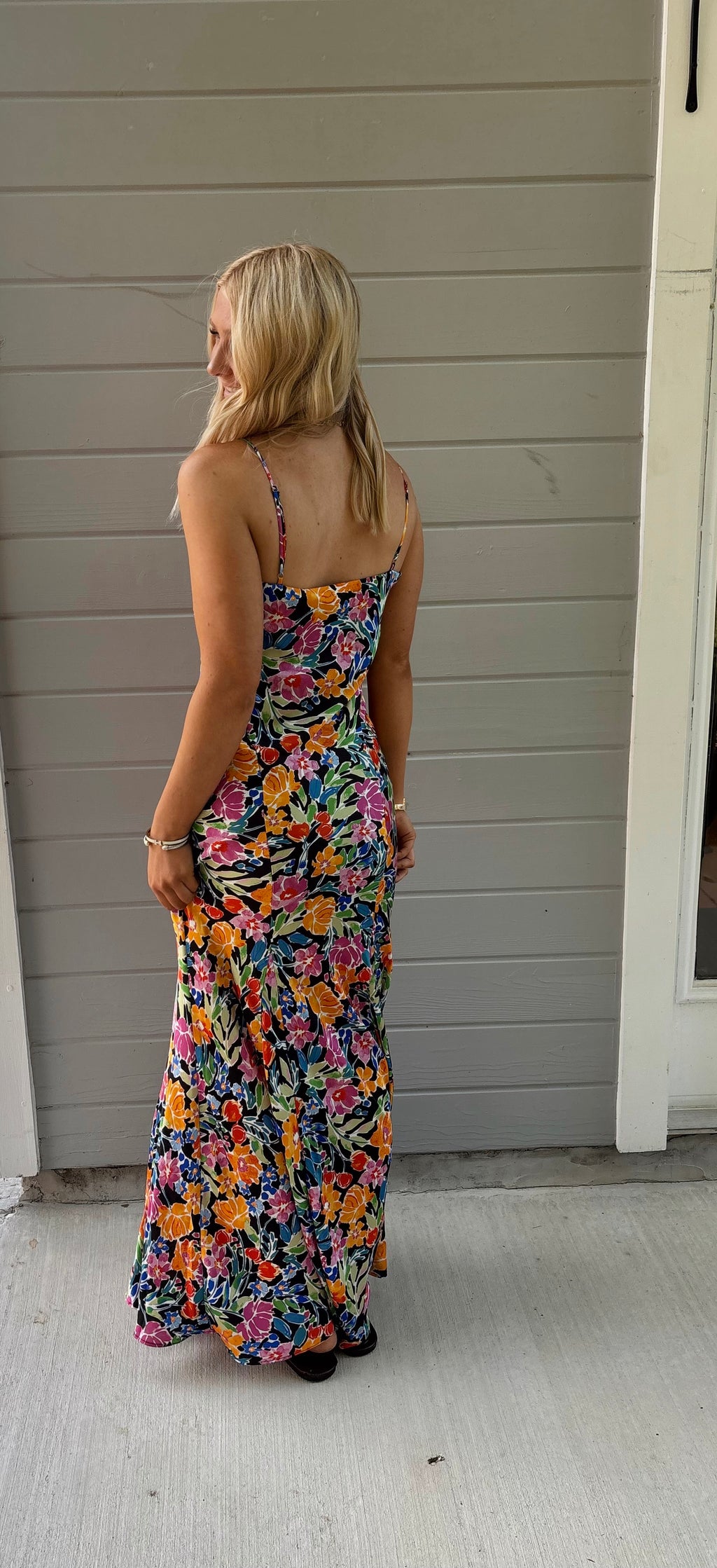 Garden Muse Satin Maxi Slip Dress