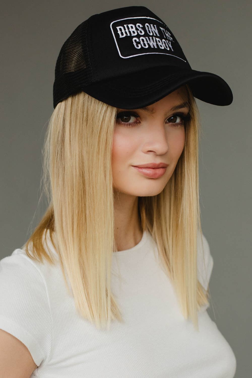 Black Dibs On The Cowboy Trucker Hat