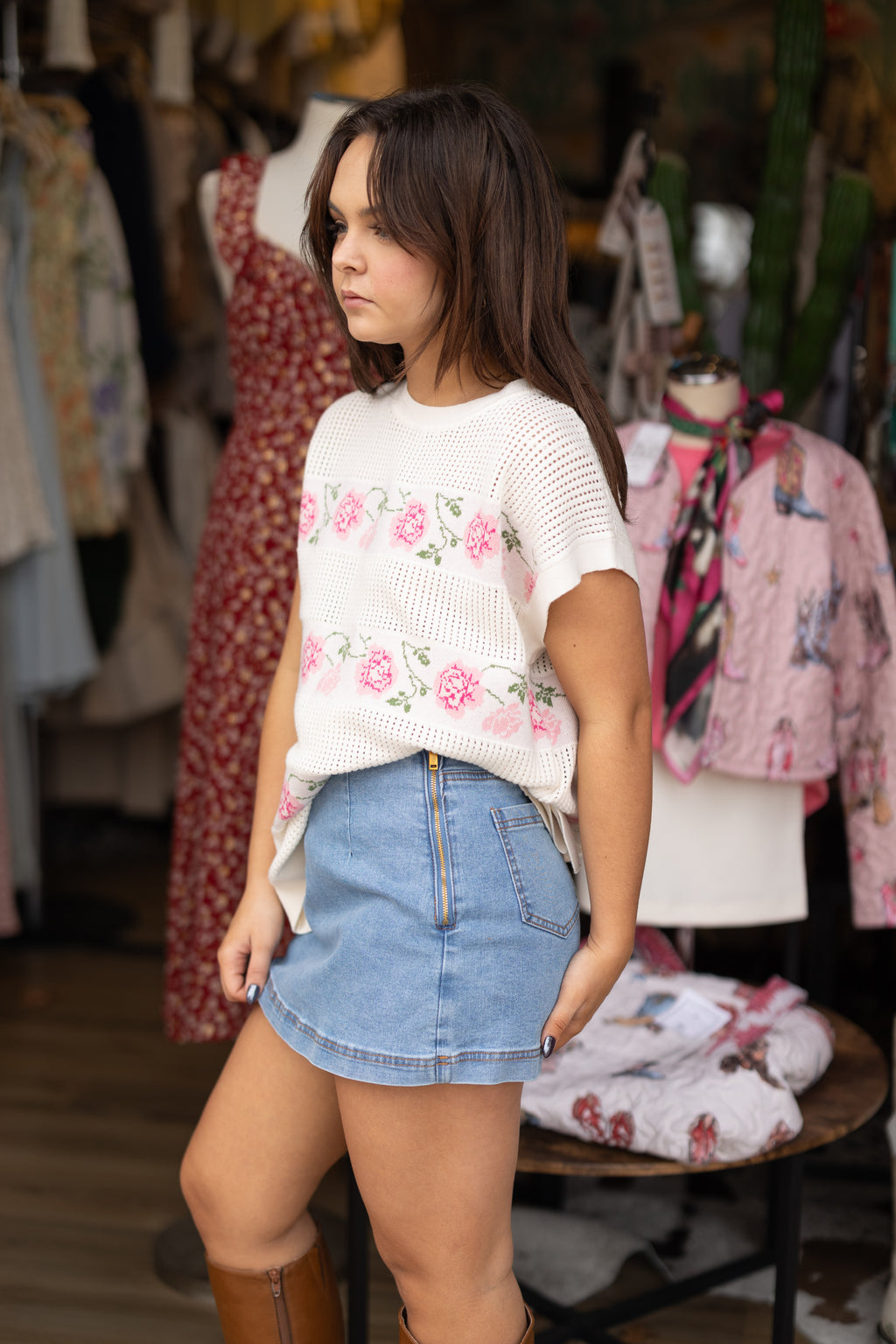 Blossom Breeze Open-Knit Top