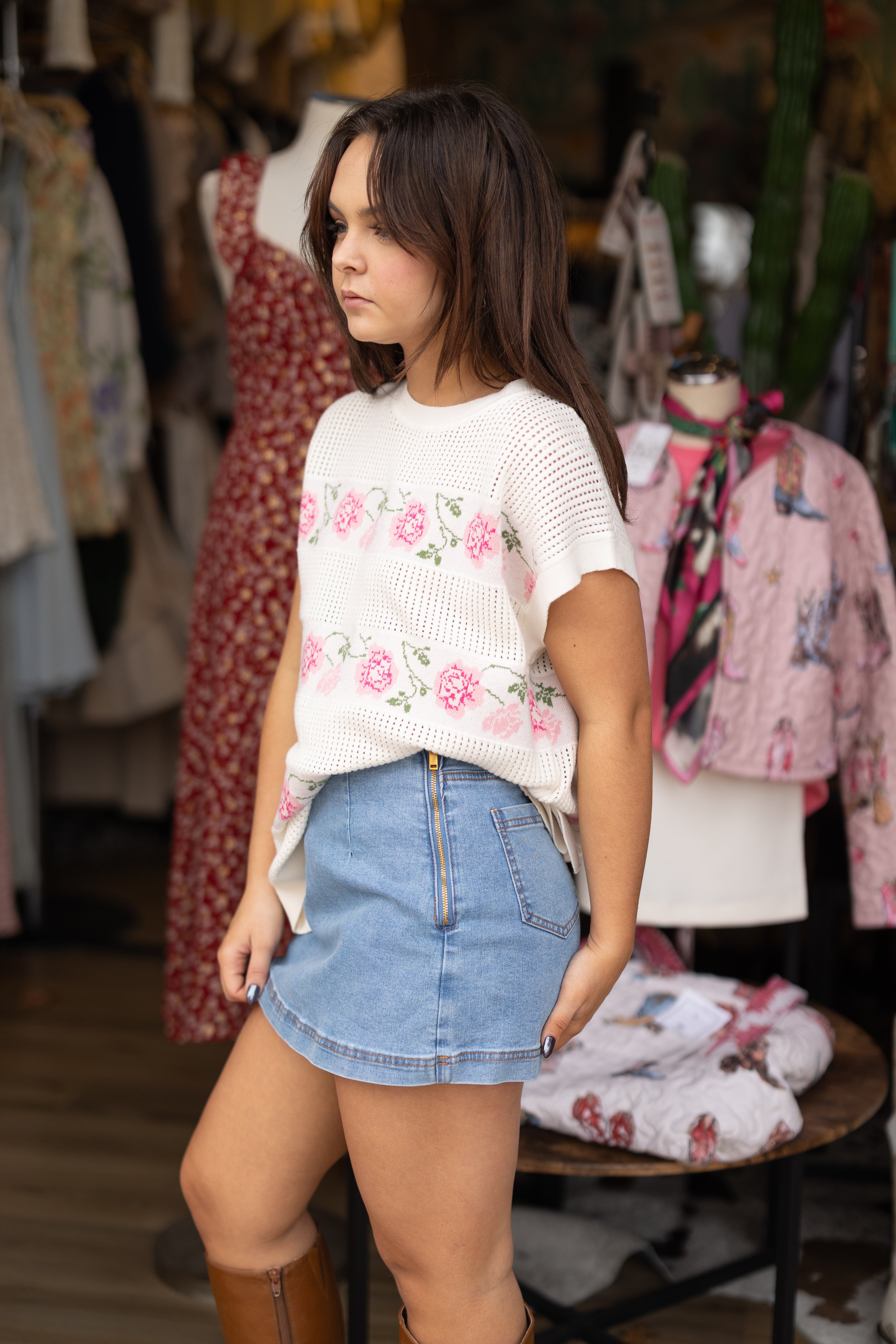 Blossom Breeze Open-Knit Top