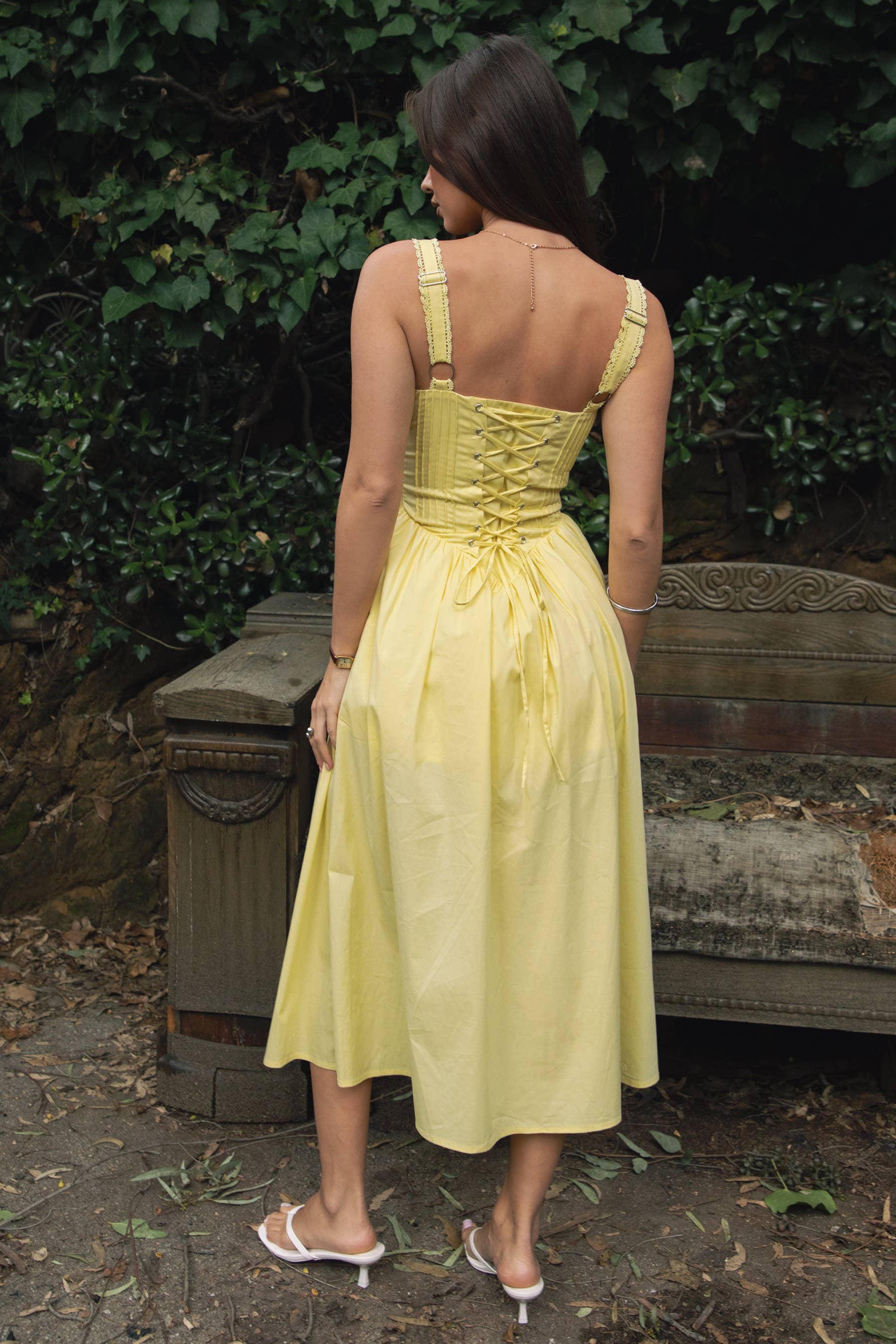 The Marigold Lace-Up Maxi Dress