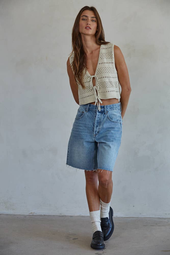 Coastal Crochet Tie Vest