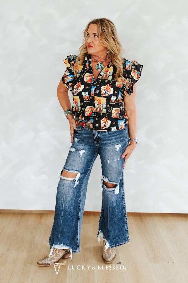 High Noon Raw Hem Wide-Leg Jeans