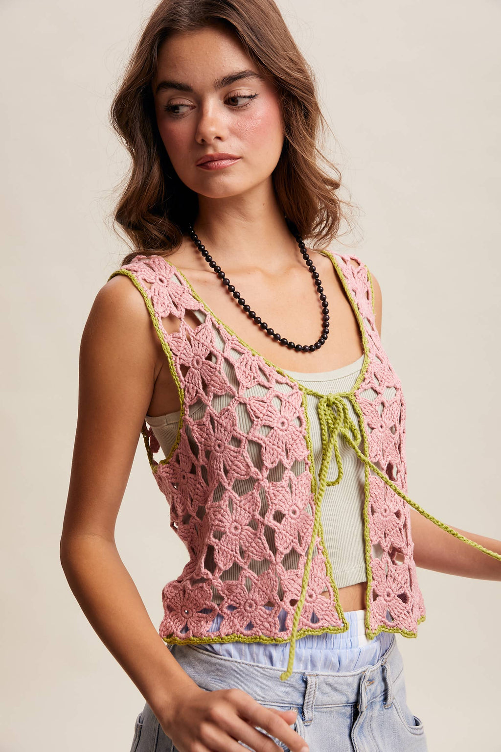 Daisy Lane Crochet Tie Vest