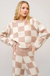 SS Sage & Sand Checker Knit Set