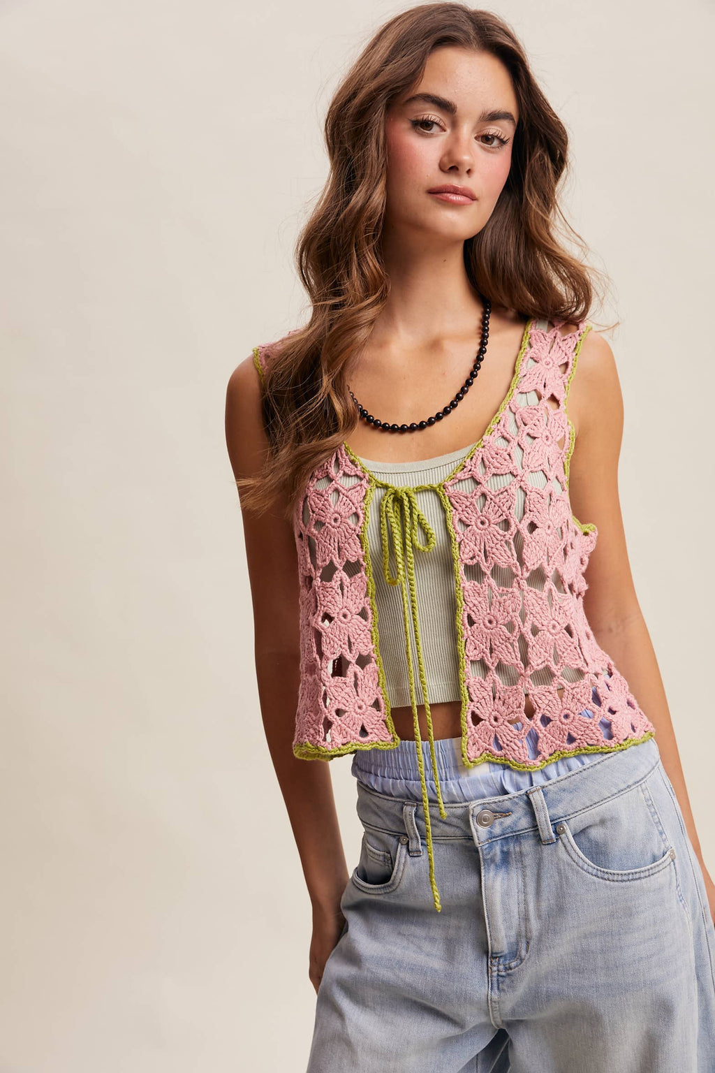 Daisy Lane Crochet Tie Vest