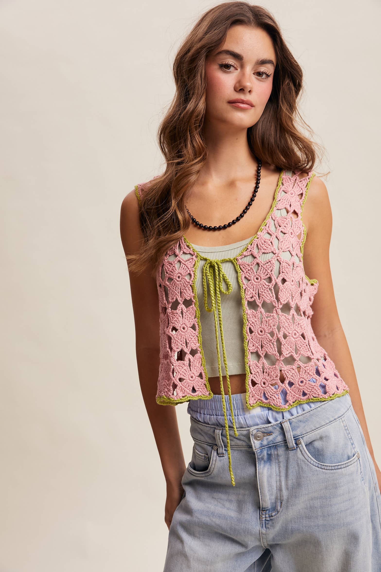 Daisy Lane Crochet Tie Vest