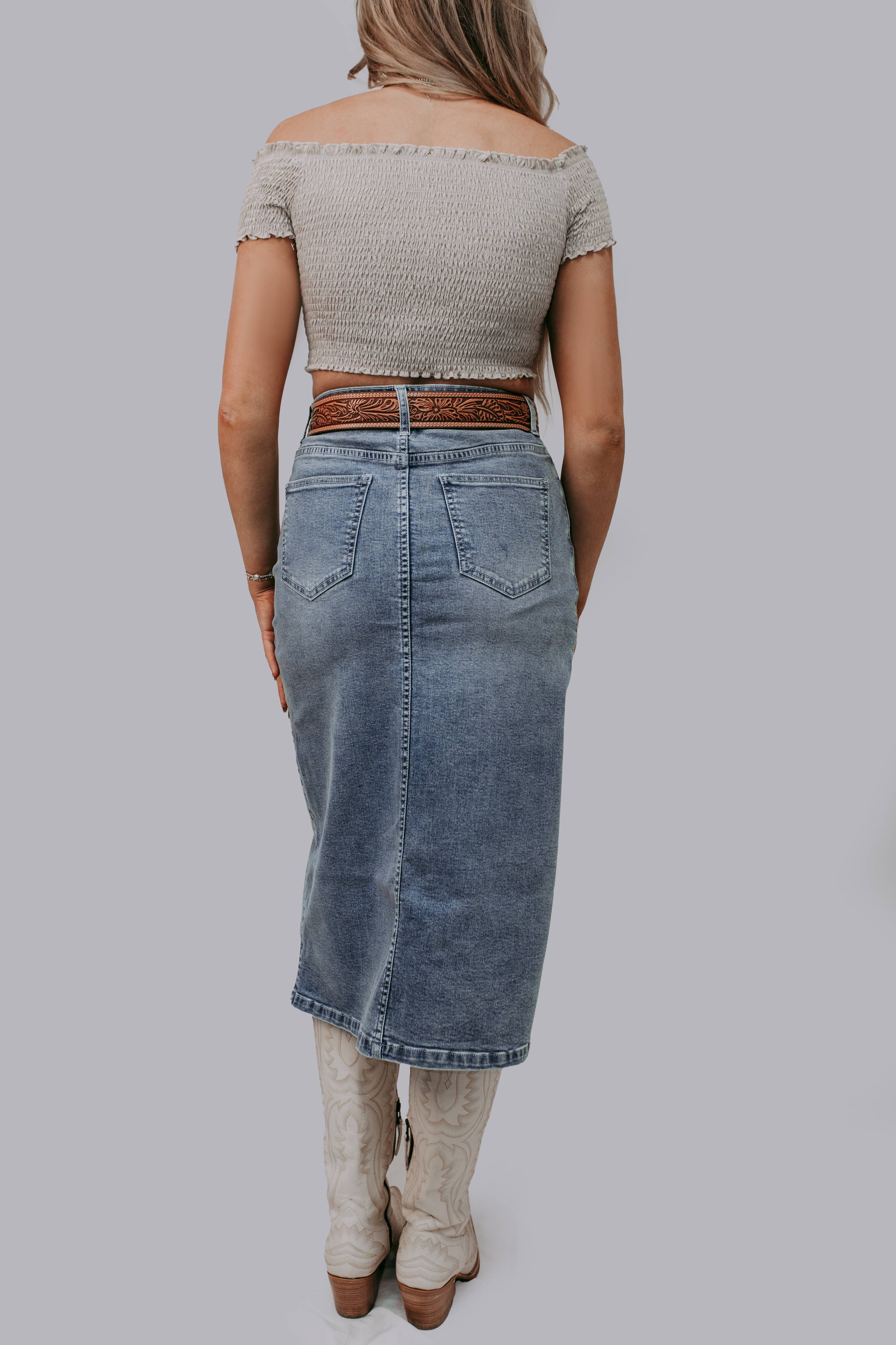 Lucky Horseshoe Denim Skirt