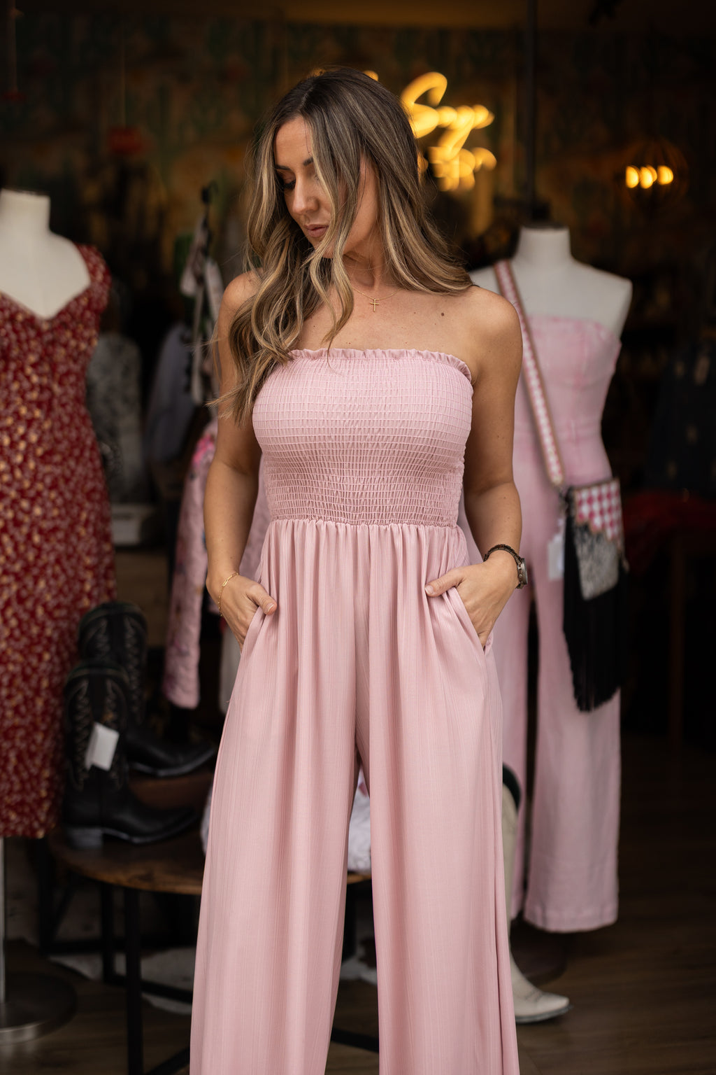 Prairie Rose Smocked Jumpsuit