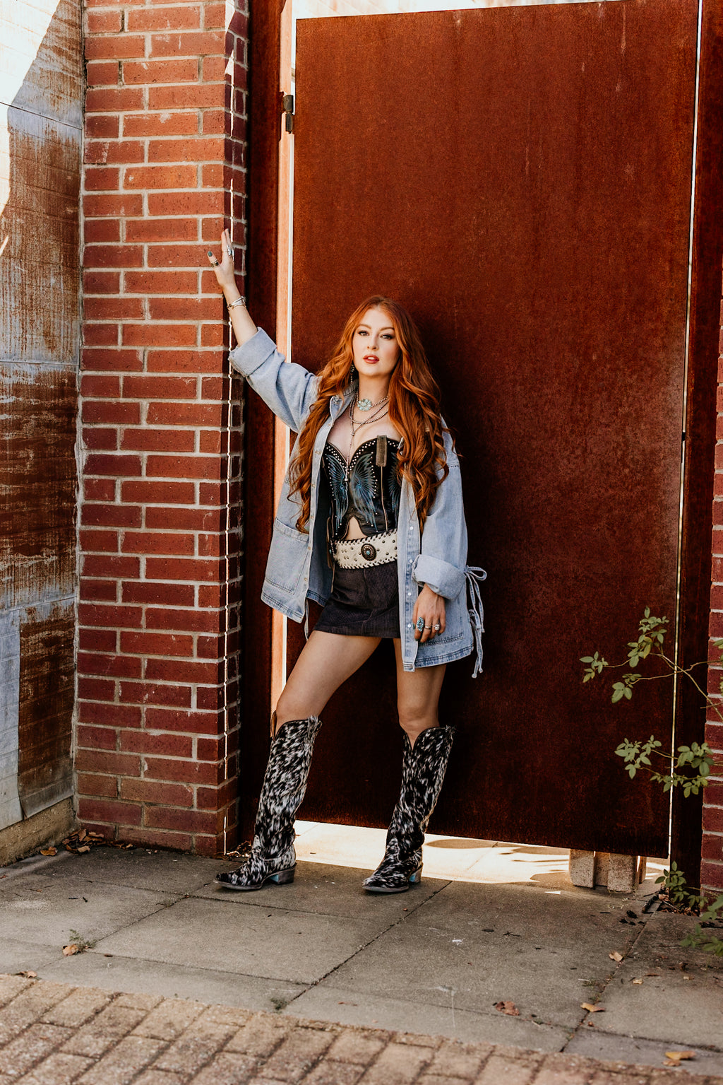 Upcycled Boot Top Corset