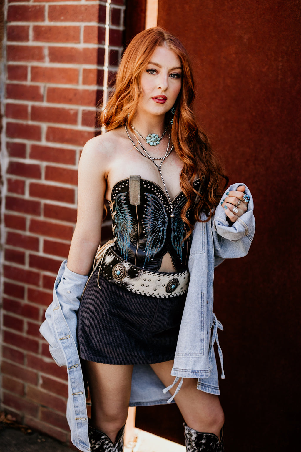 Upcycled Boot Top Corset