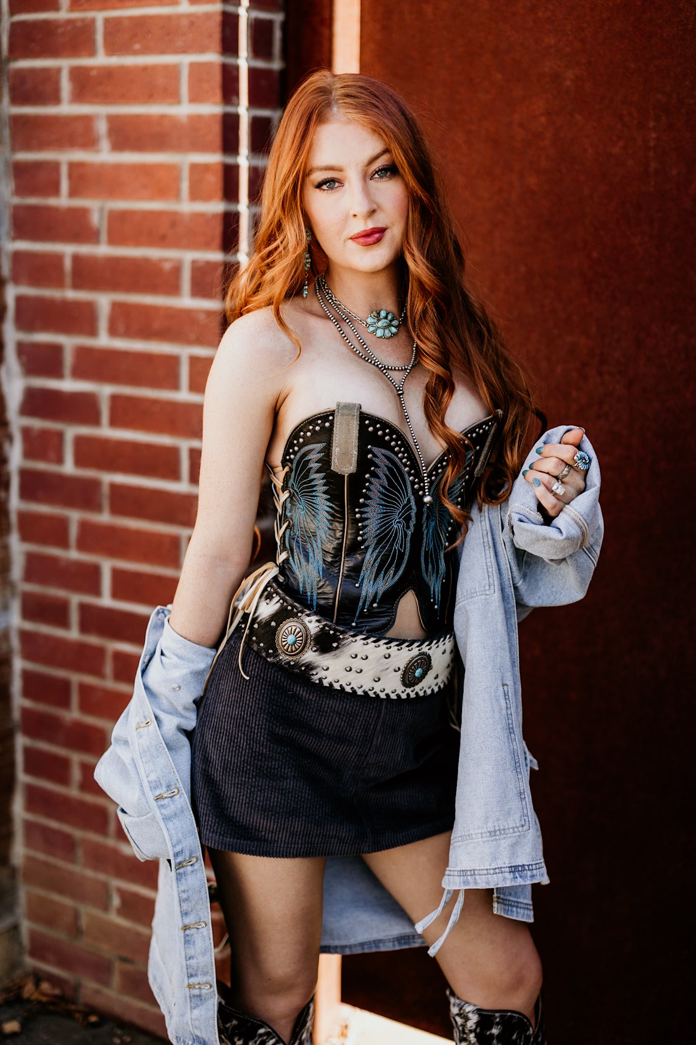 Upcycled Boot Top Corset