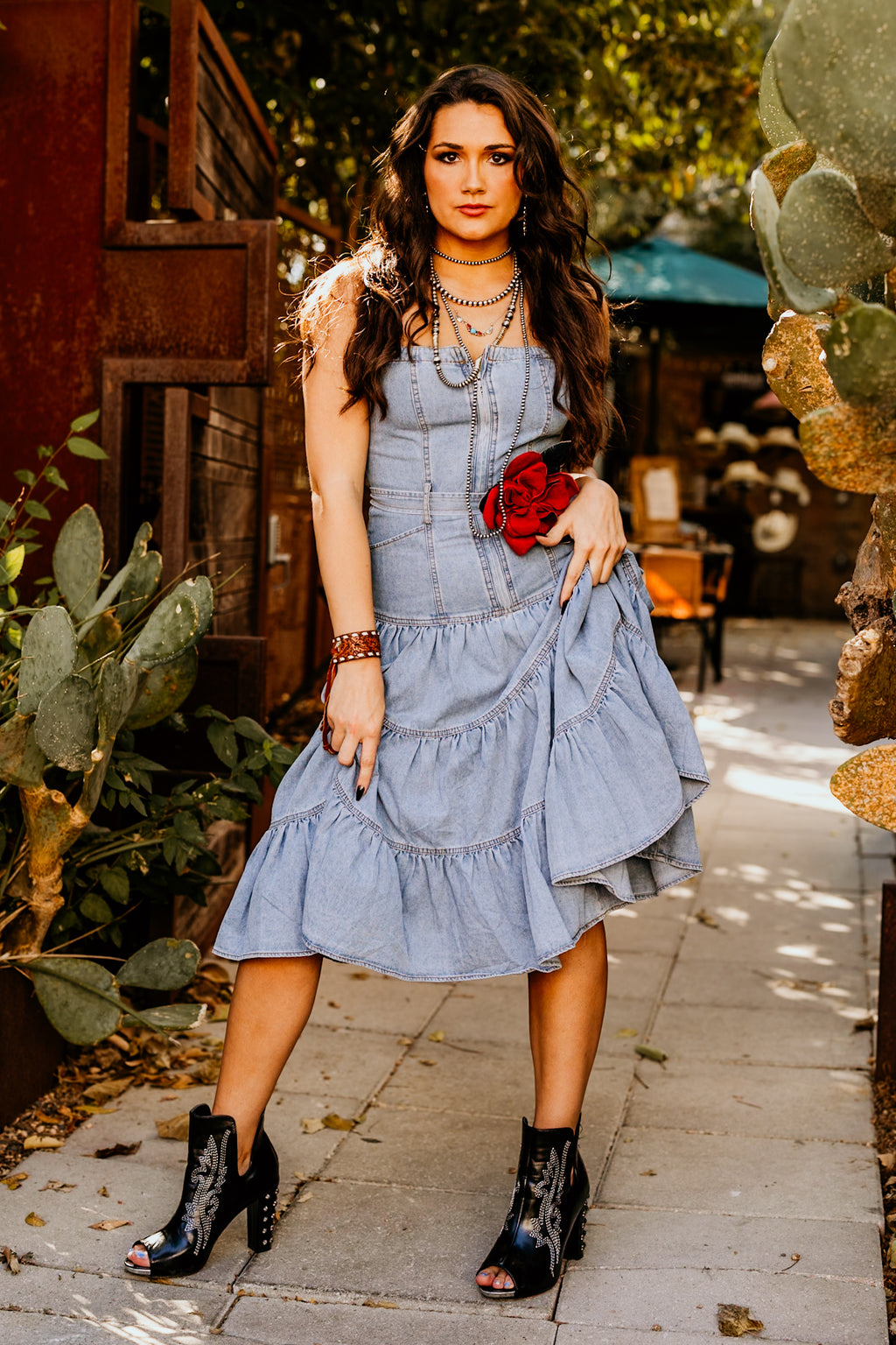 Prairie Blue Denim Dress