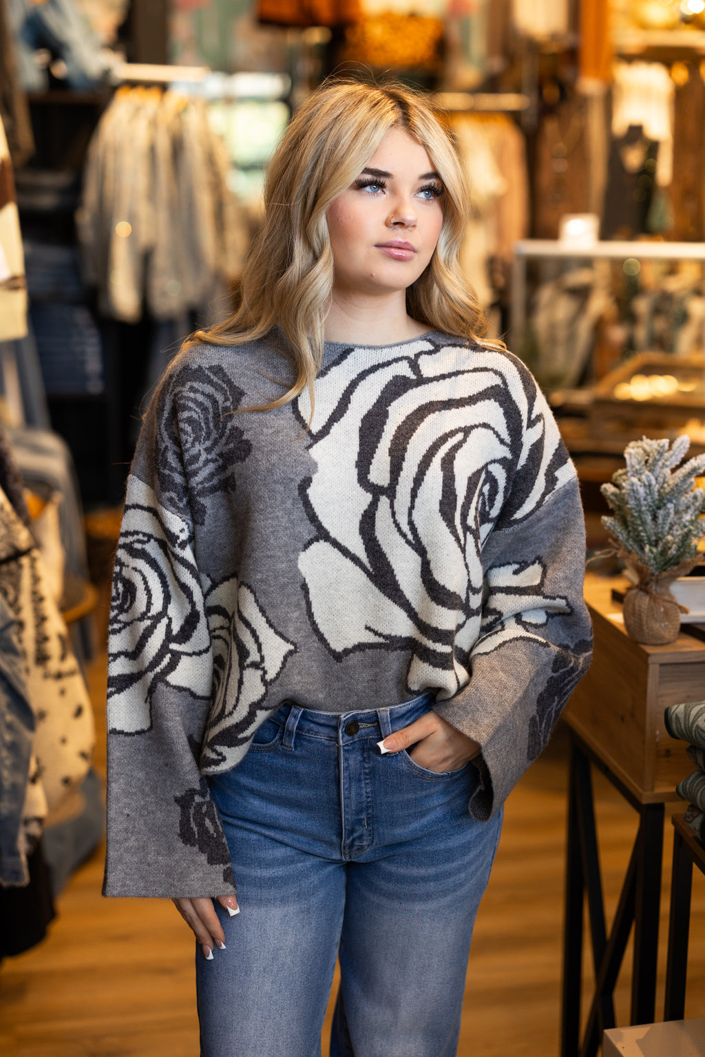 Silver Bloom Sweater