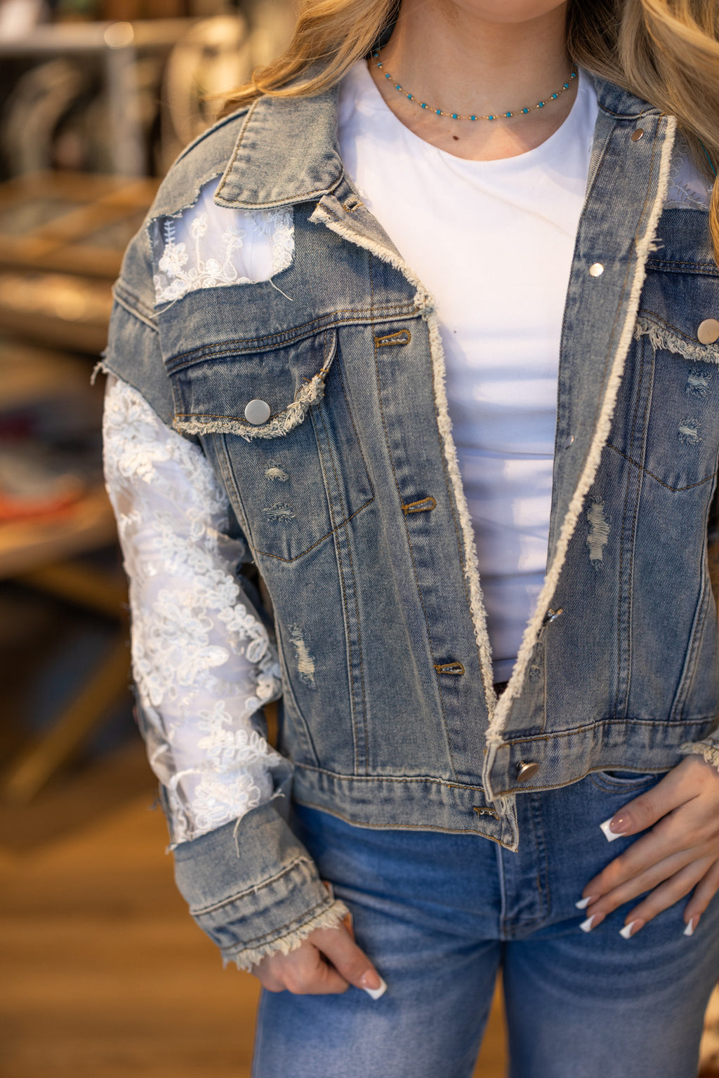 Grace Lace Denim Jacket