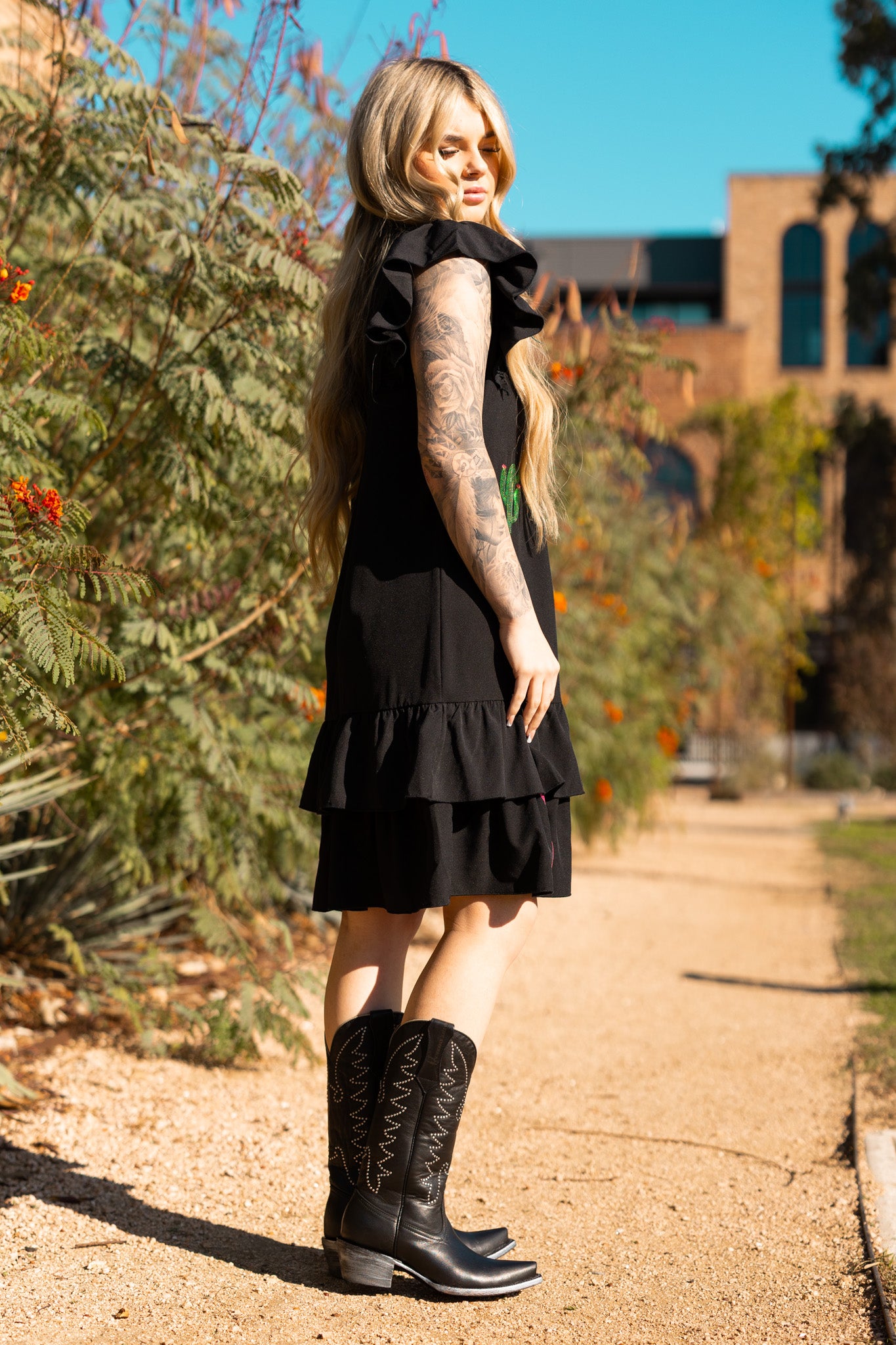 Cactus Blossom Ruffle Dress