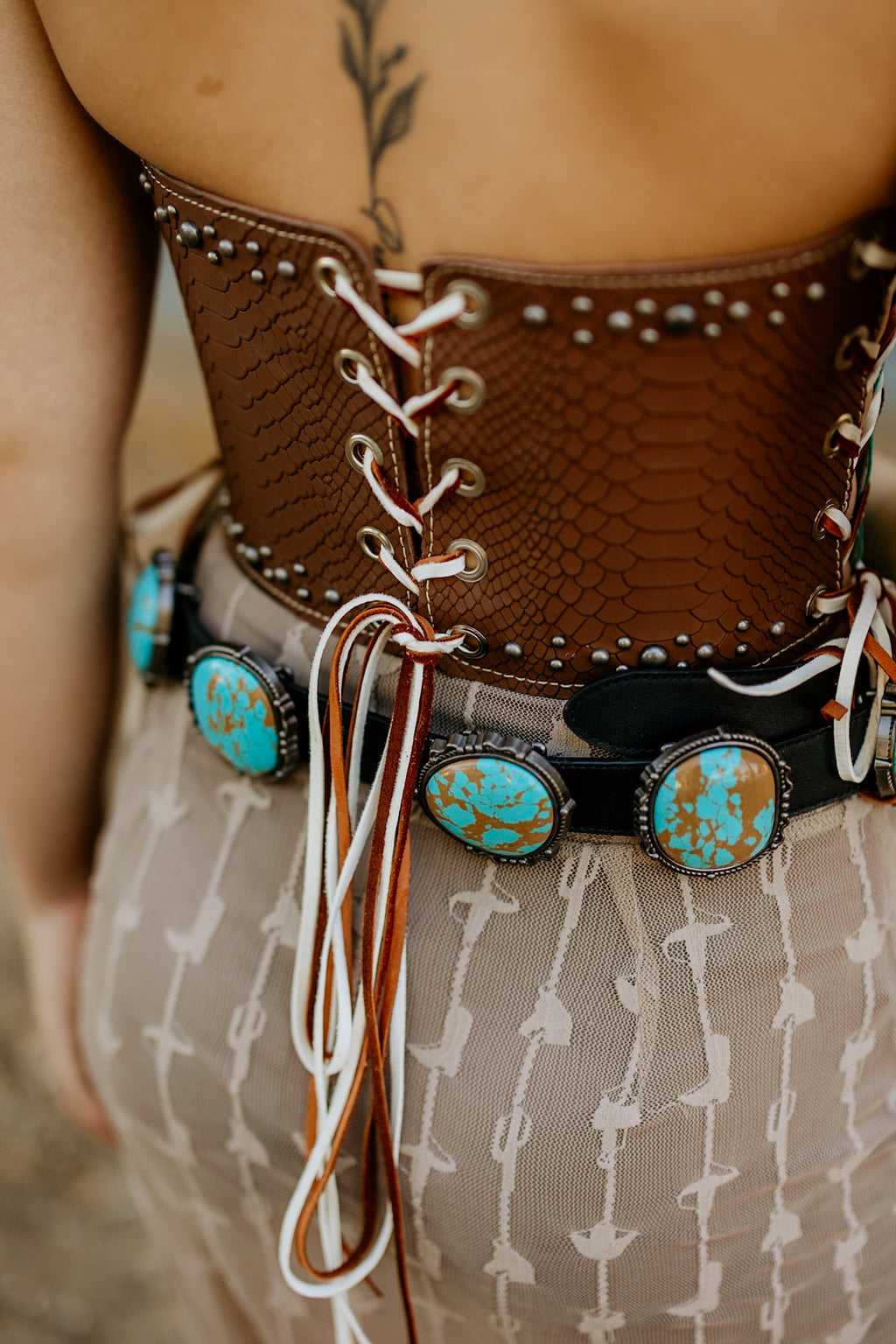 Upcycled Boot Top Corset