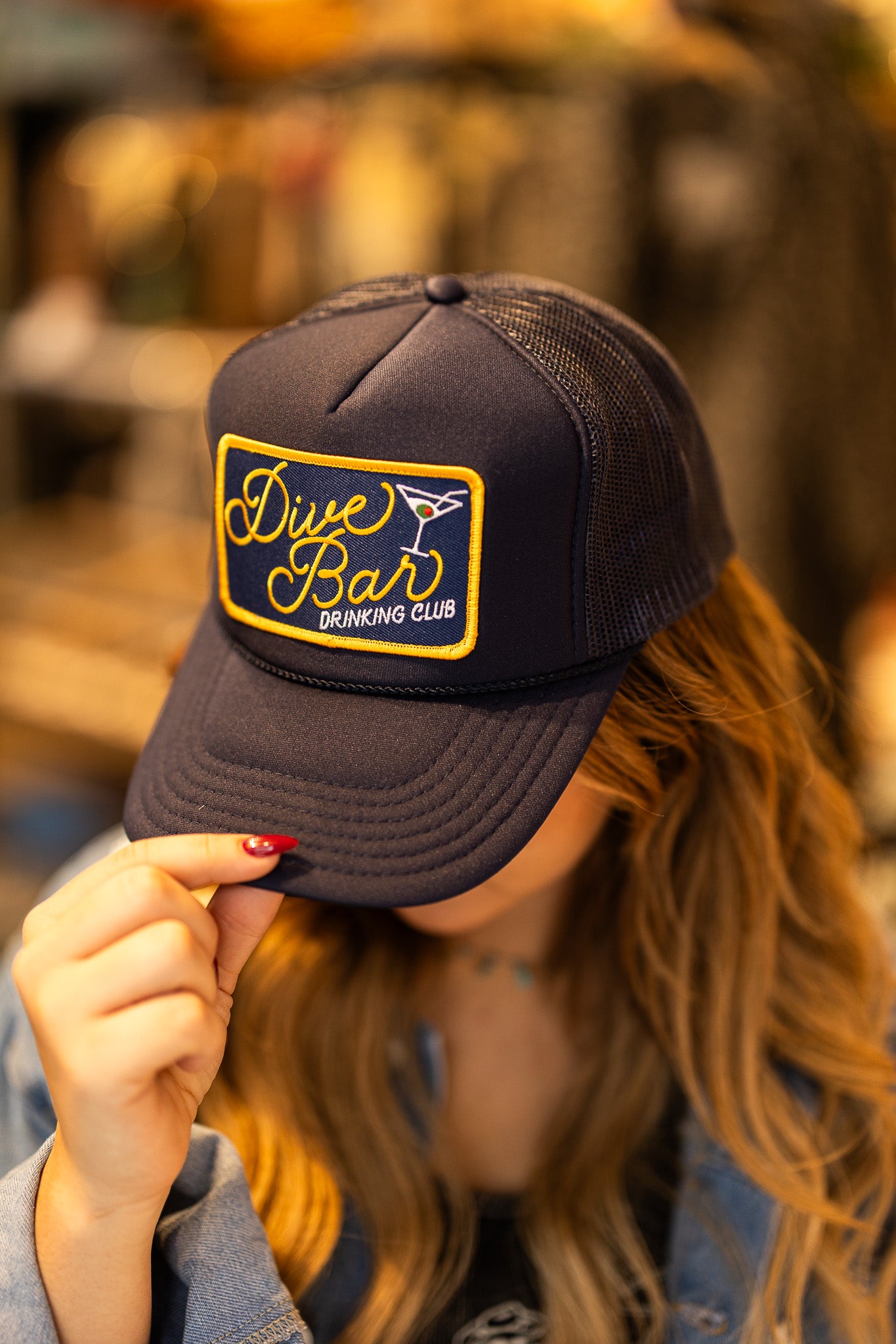Dive Bar Drinking Club Patch Trucker Hat