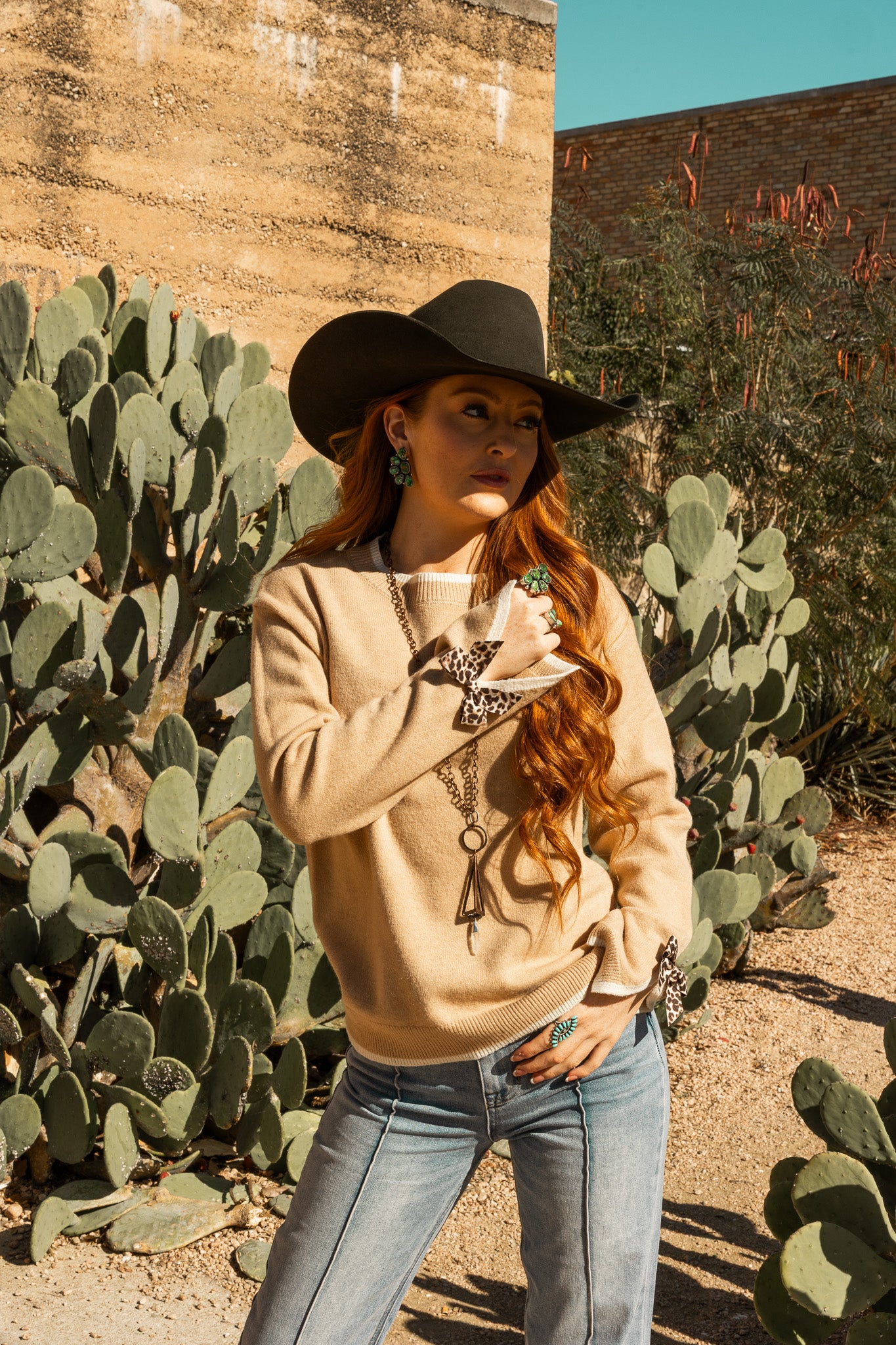 Desert Cat Cowgirl Sweater