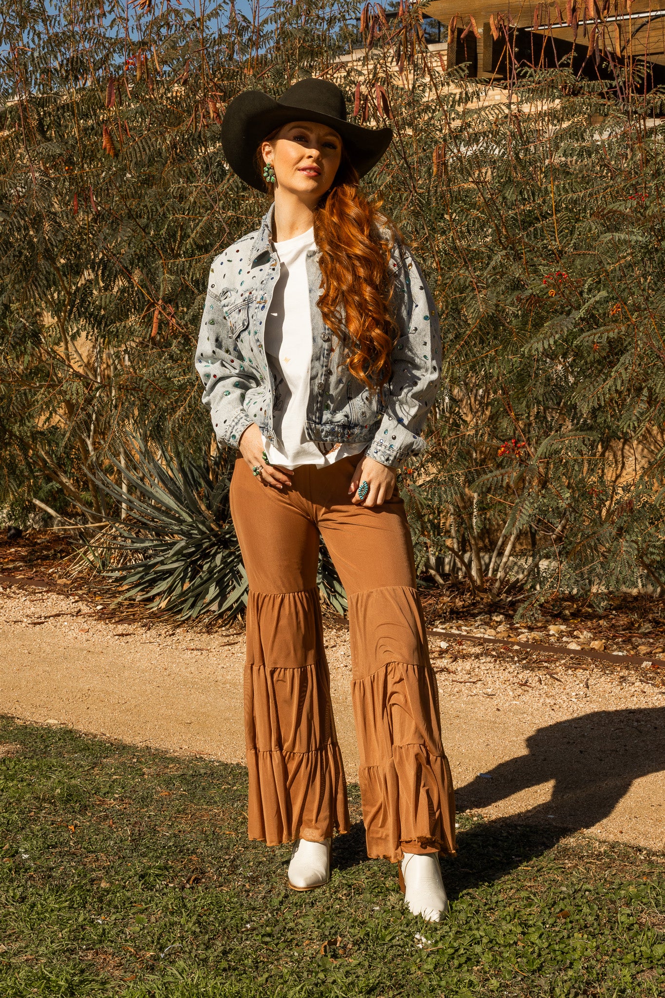 Boho Saddle Tiered Bell Bottoms