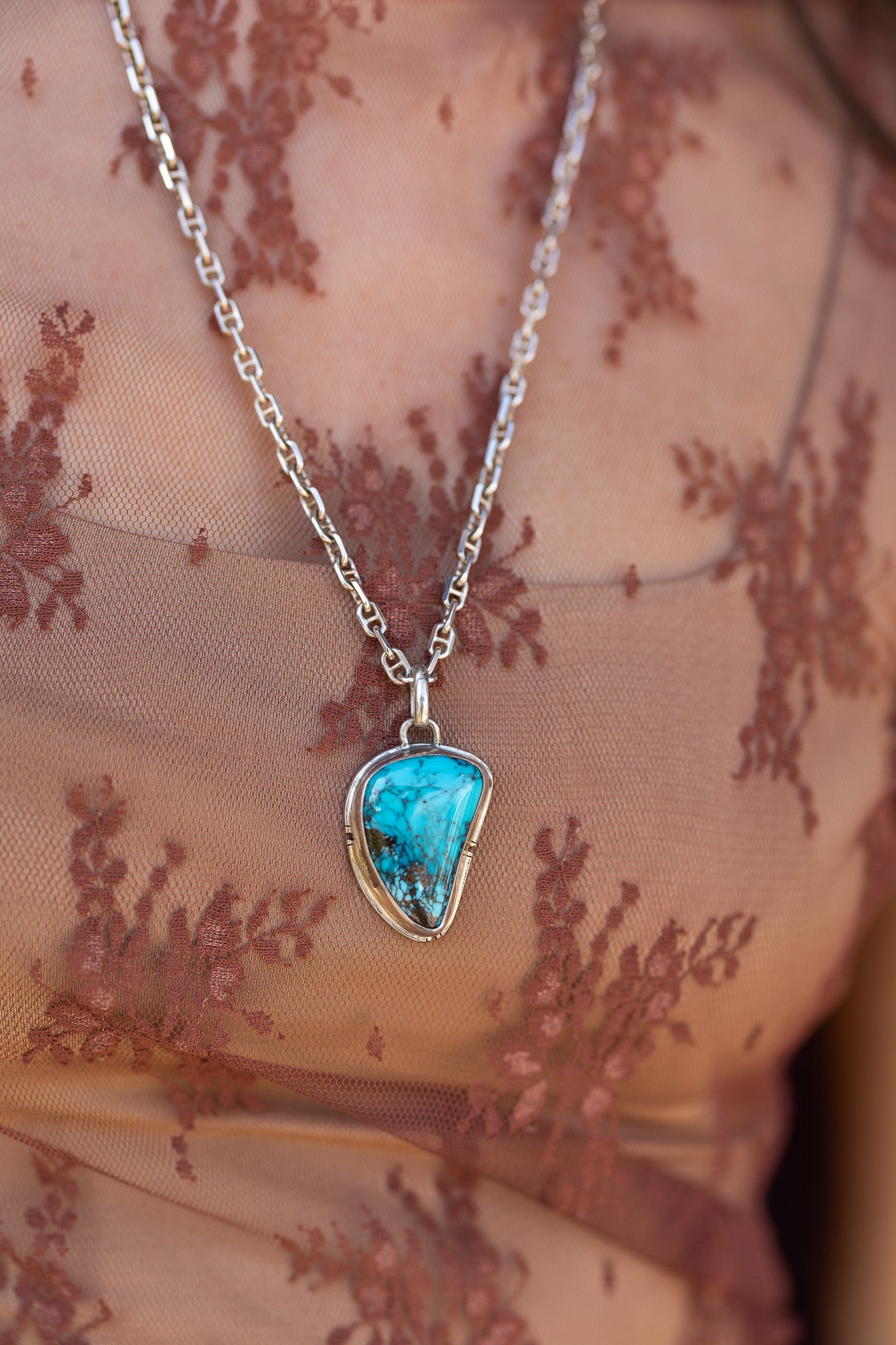 Nevada Turquoise Sterling Necklace
