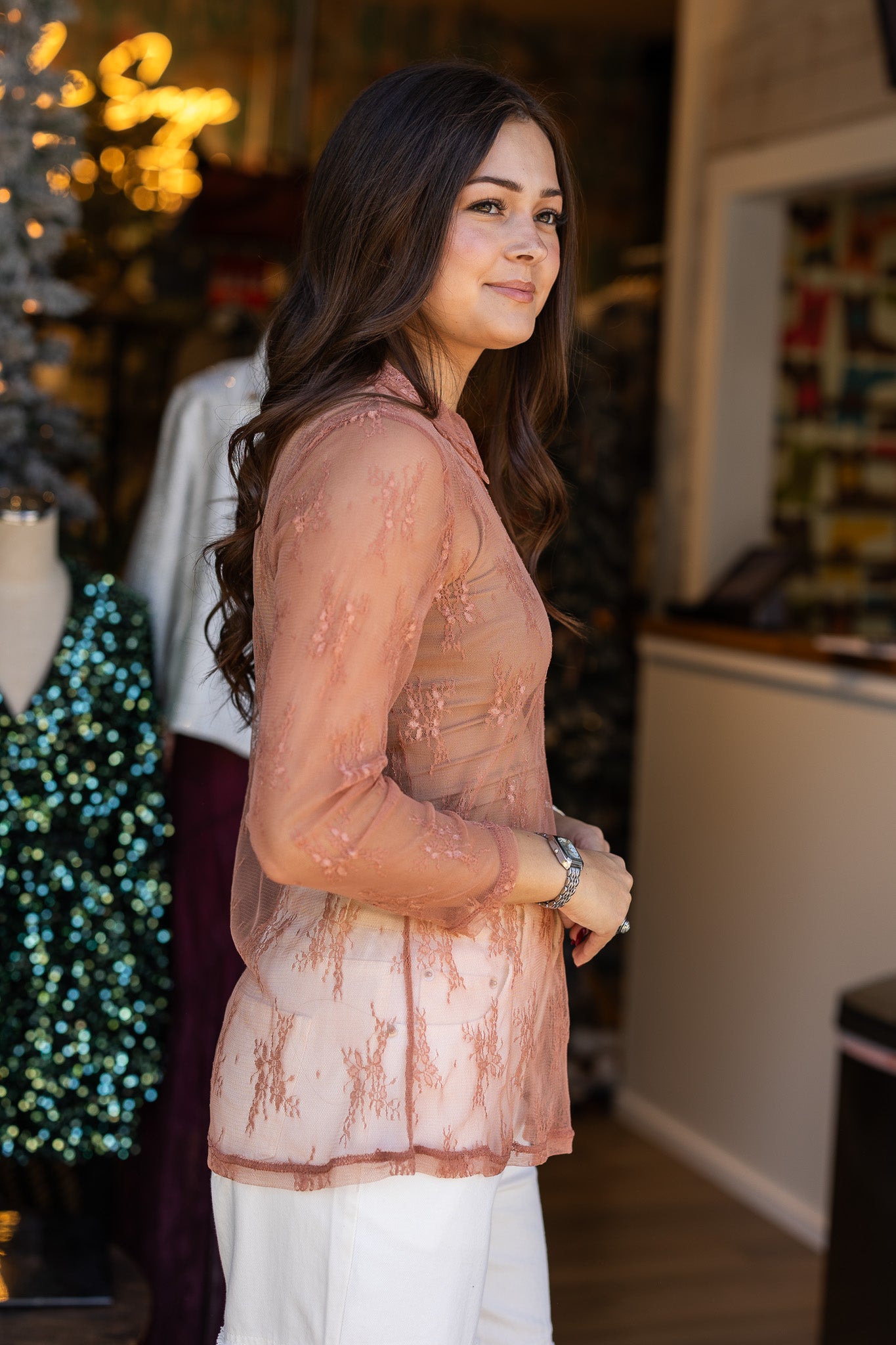 Desert Glow Mesh Layered Top