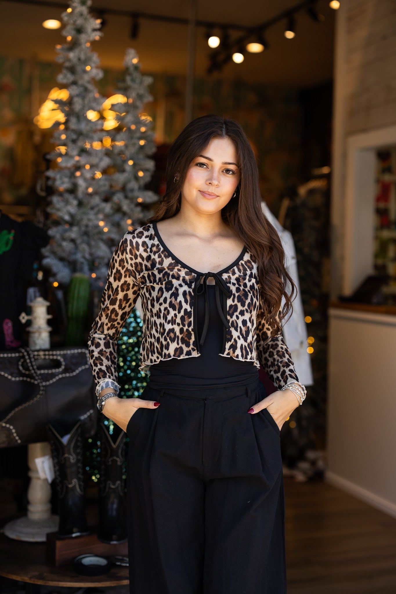 Wild Luxe Leopard Tie-Front Top