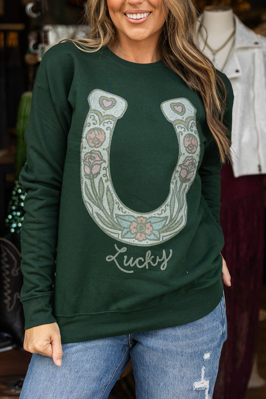 Lucky Horseshoe Crew Neck