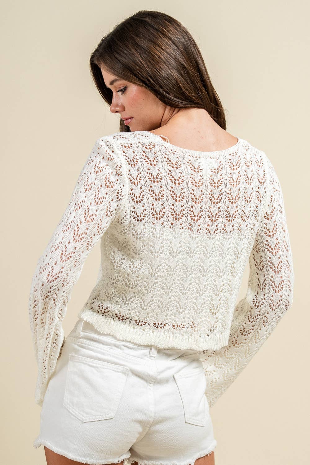 Ivory Sunbeam Crochet Cardigan