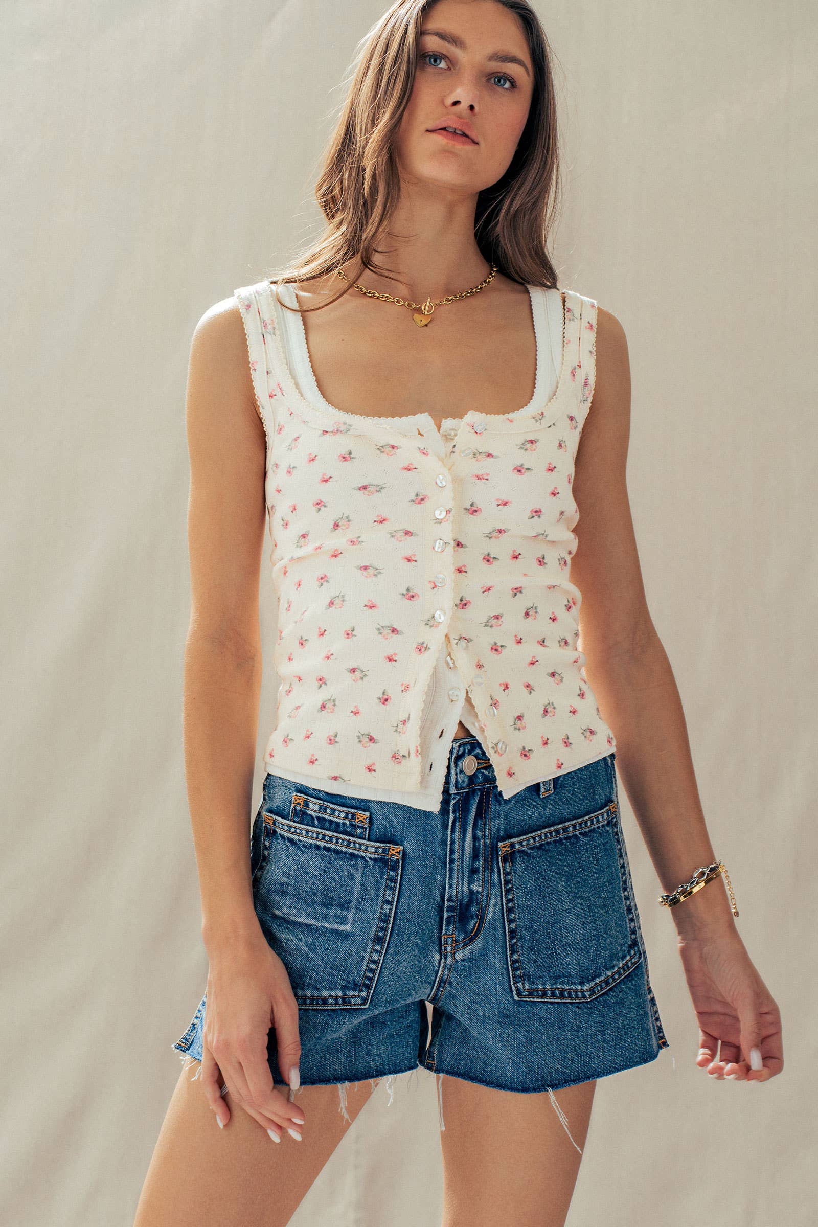 The Wildflower Button Tank