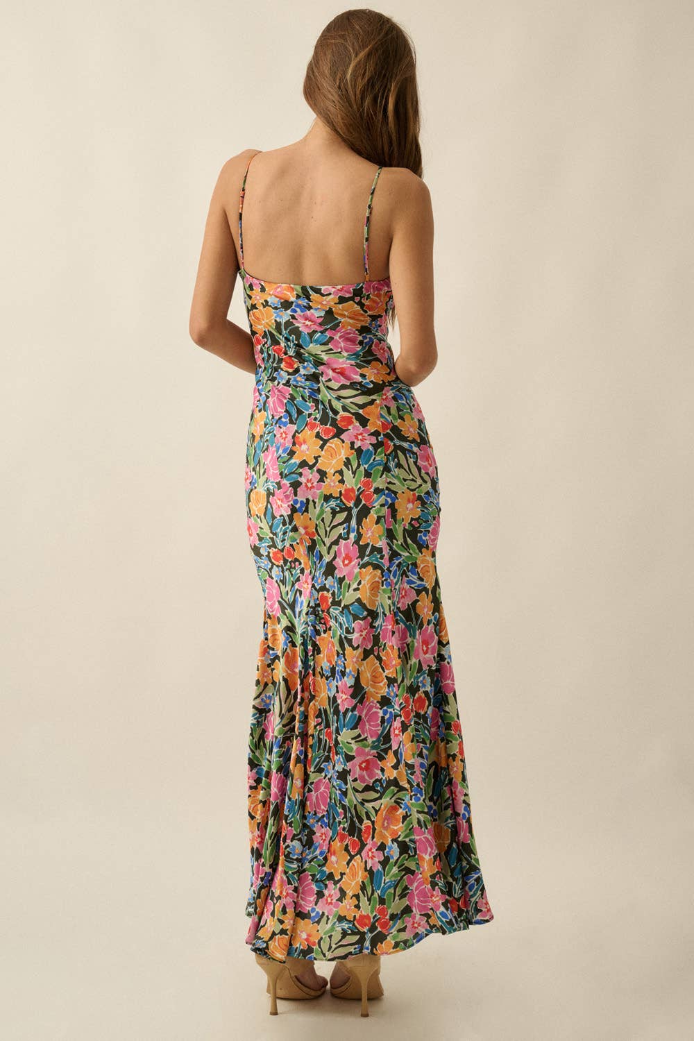 Garden Muse Satin Maxi Slip Dress