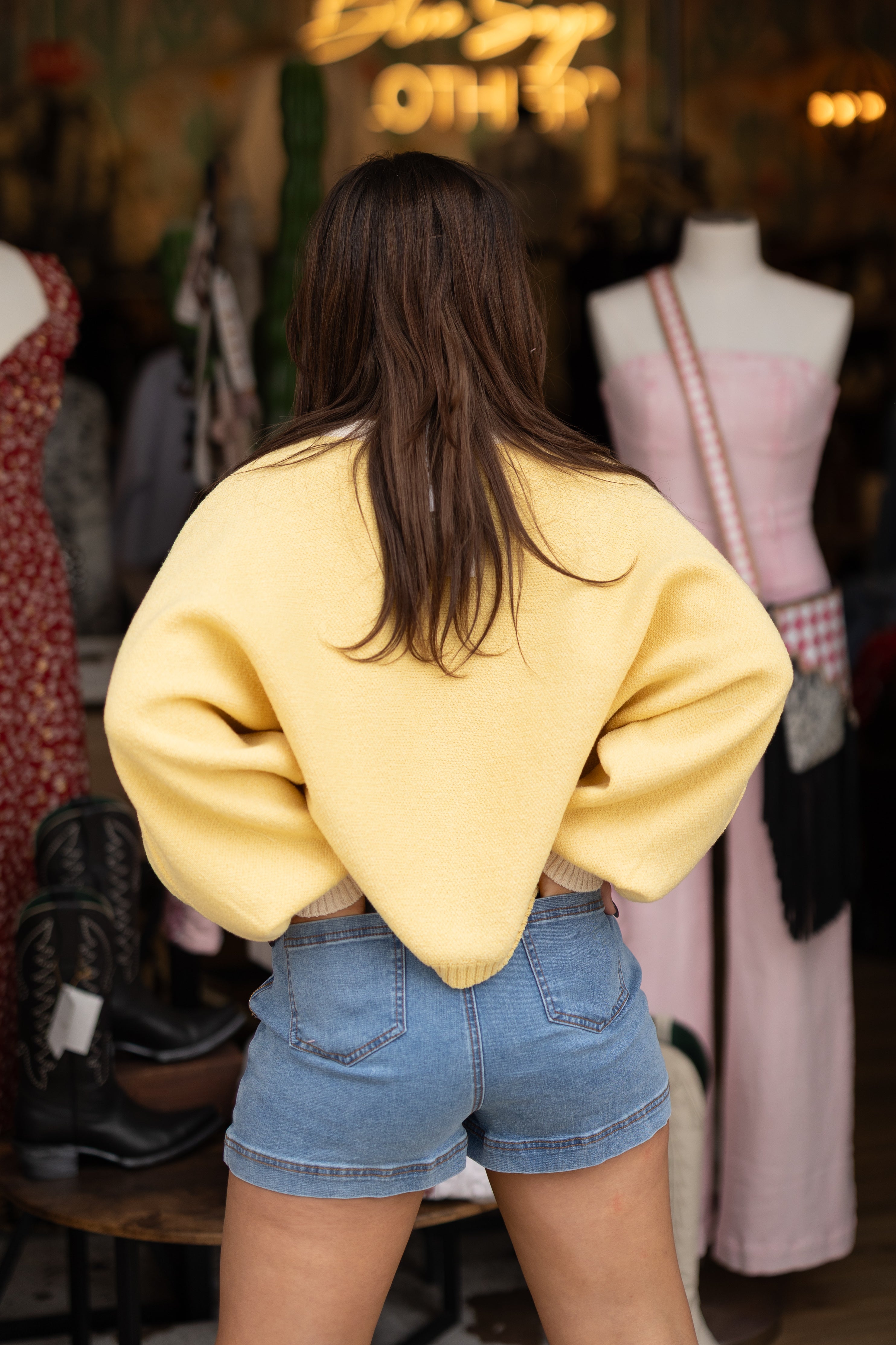 Golden Harvest Contrast Knit Cardigan