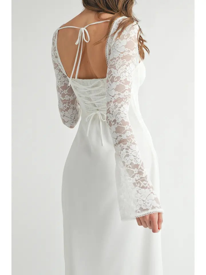 White Lace Sweetheart Maxi