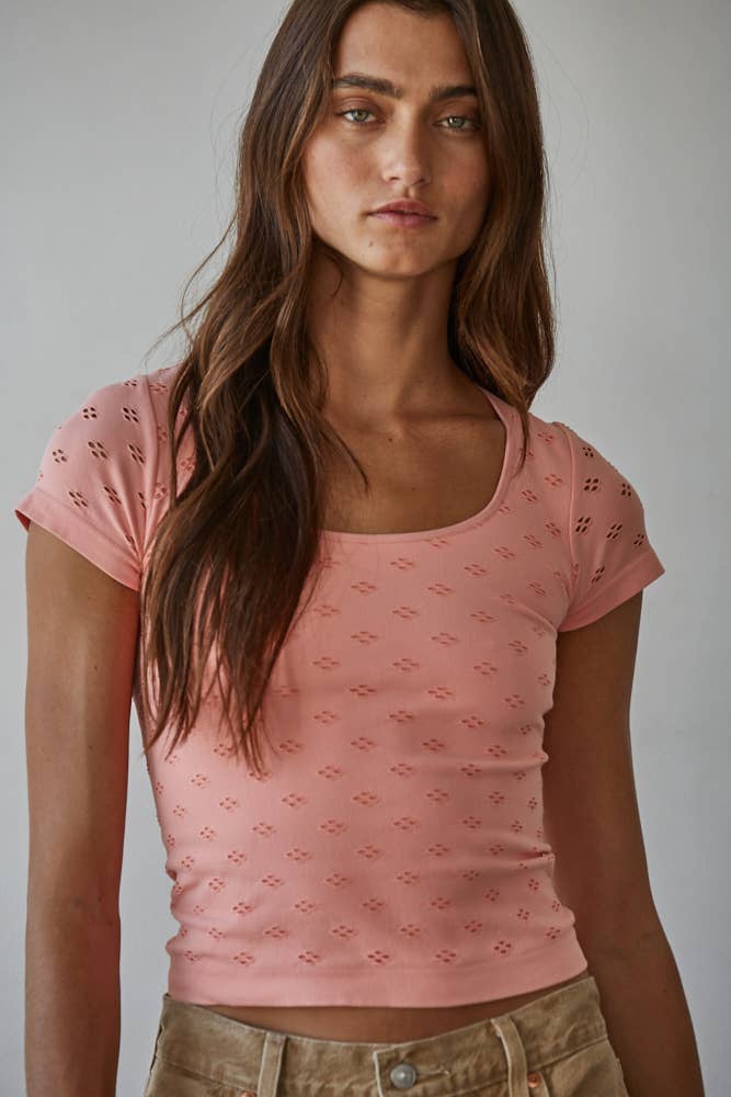 Everyday Eyelet Seamless Tee