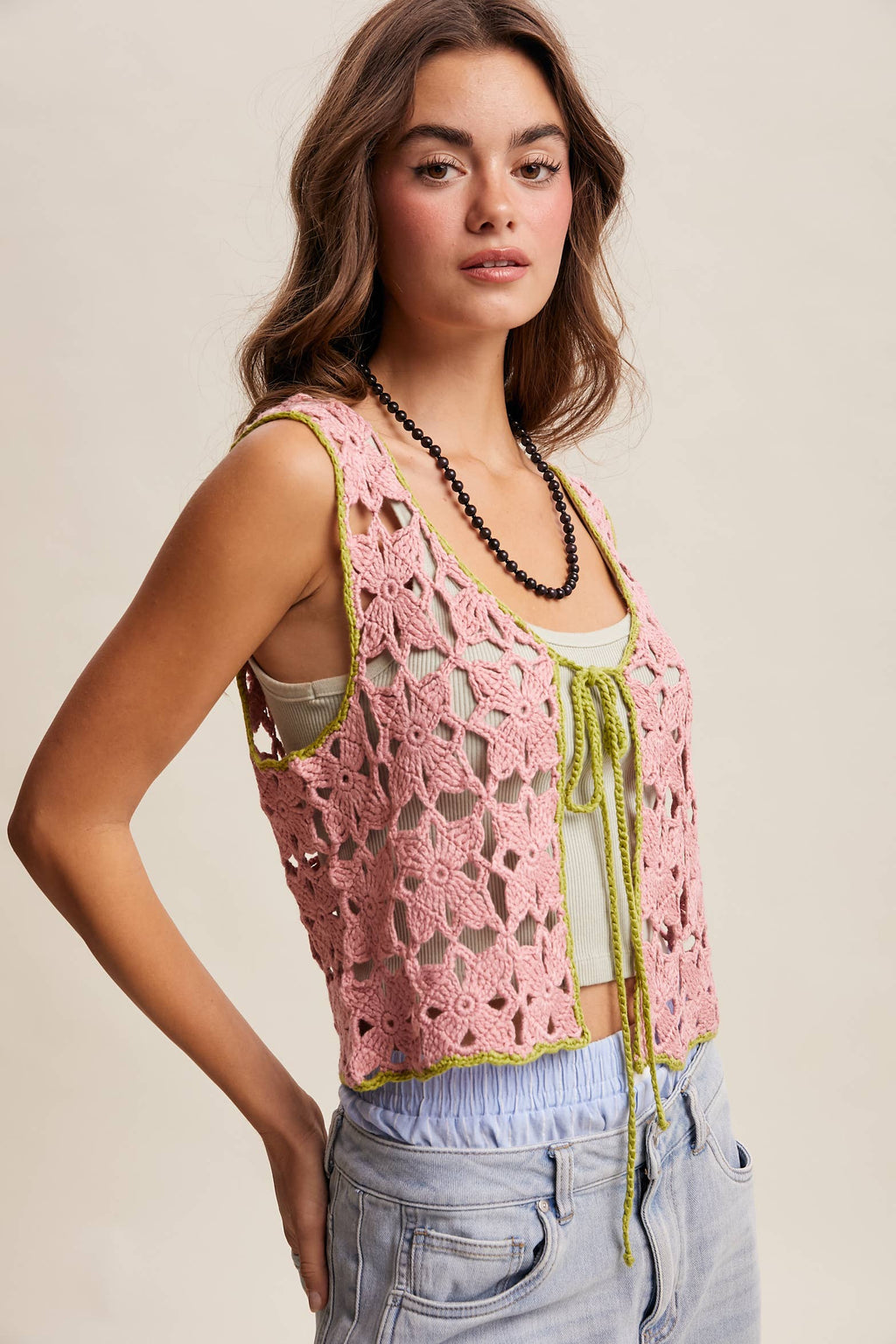 Daisy Lane Crochet Tie Vest