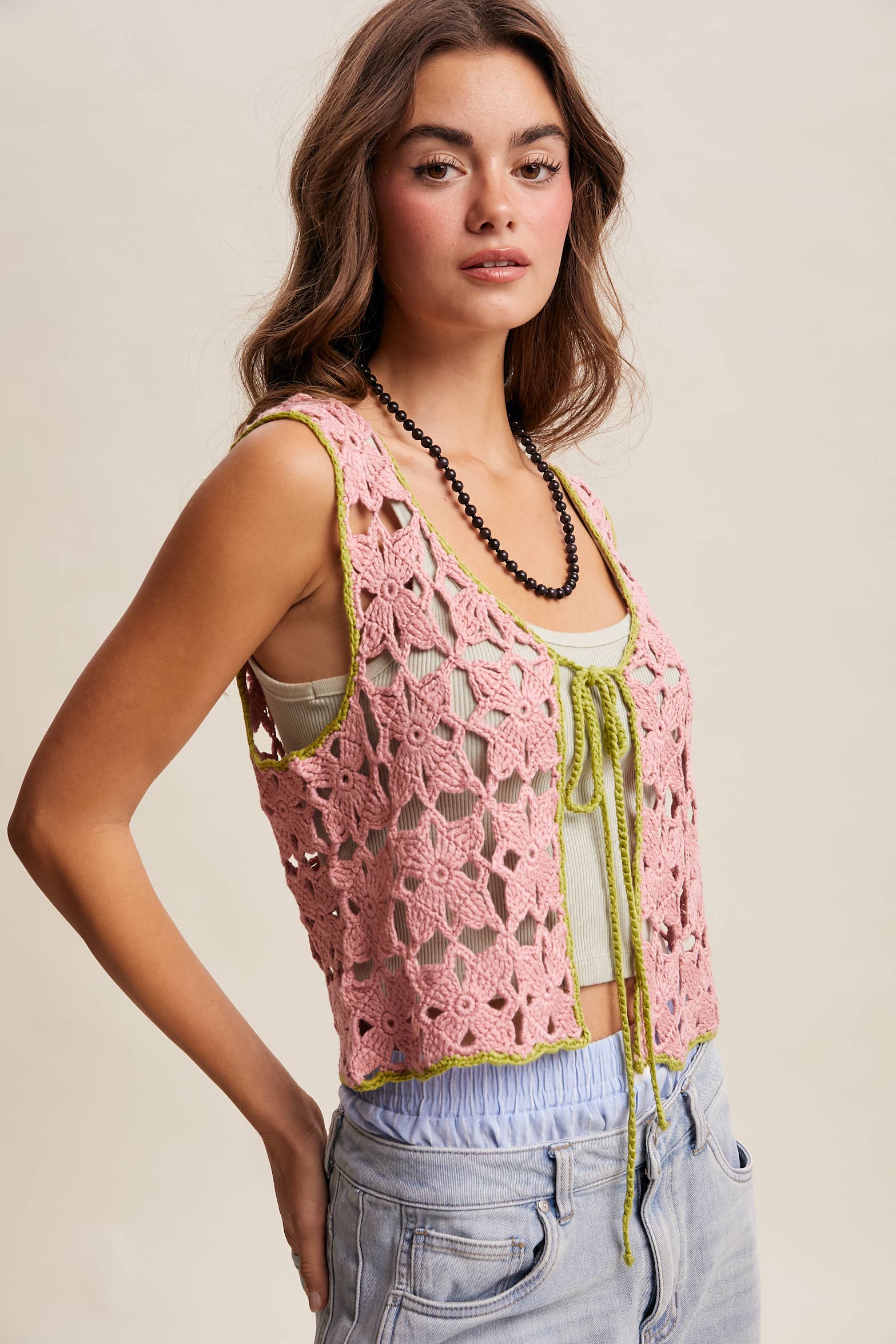 Daisy Lane Crochet Tie Vest