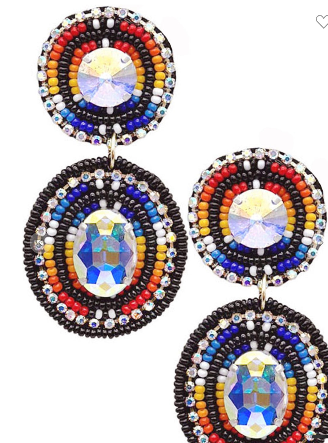 Beaded AB Drop Earrings