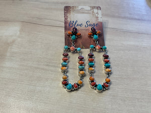 Multi Stone Dangle Earrings