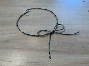 Bow Necklace Sterling Pearls