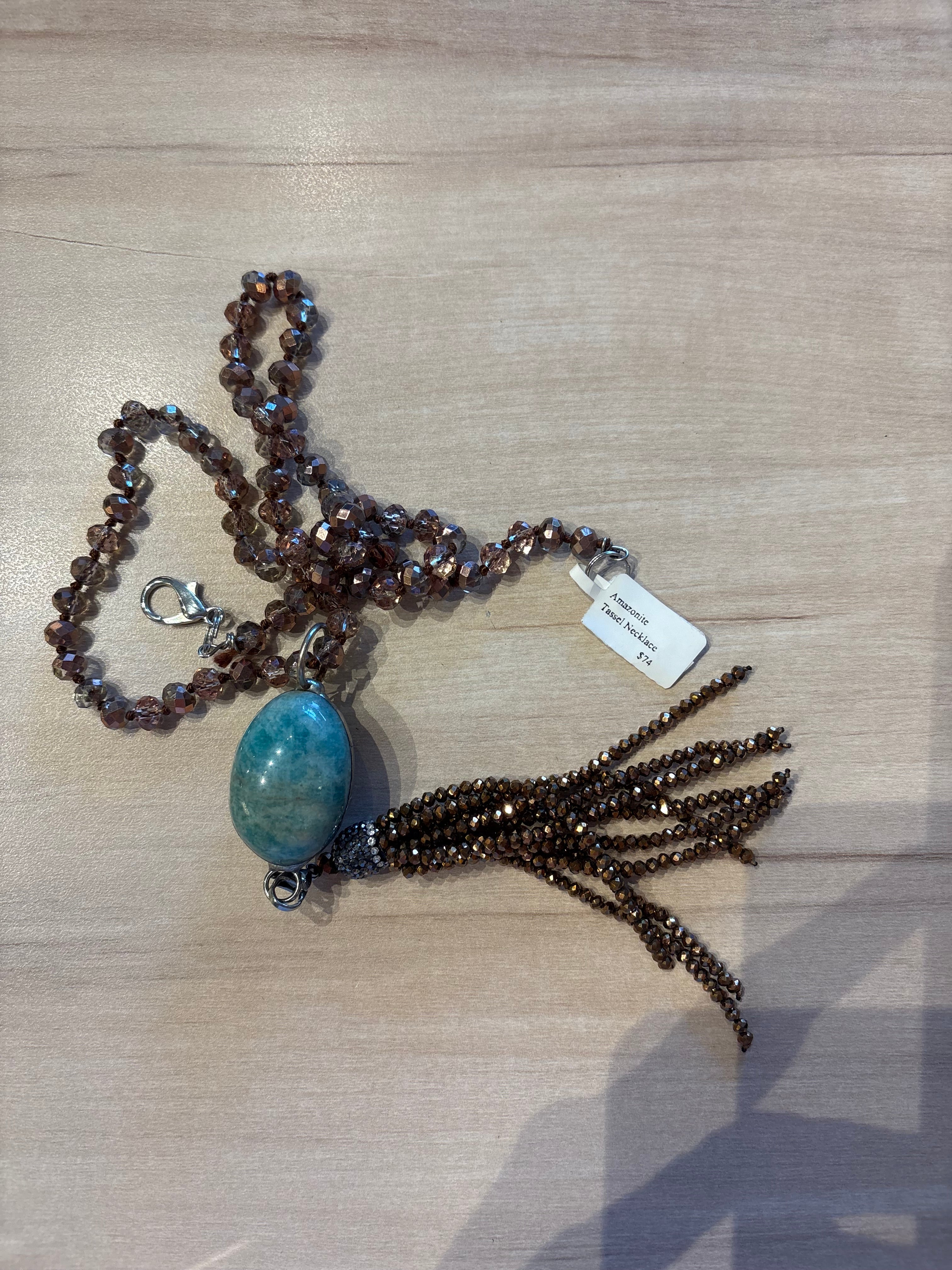 Amazonite Tassel Necklae