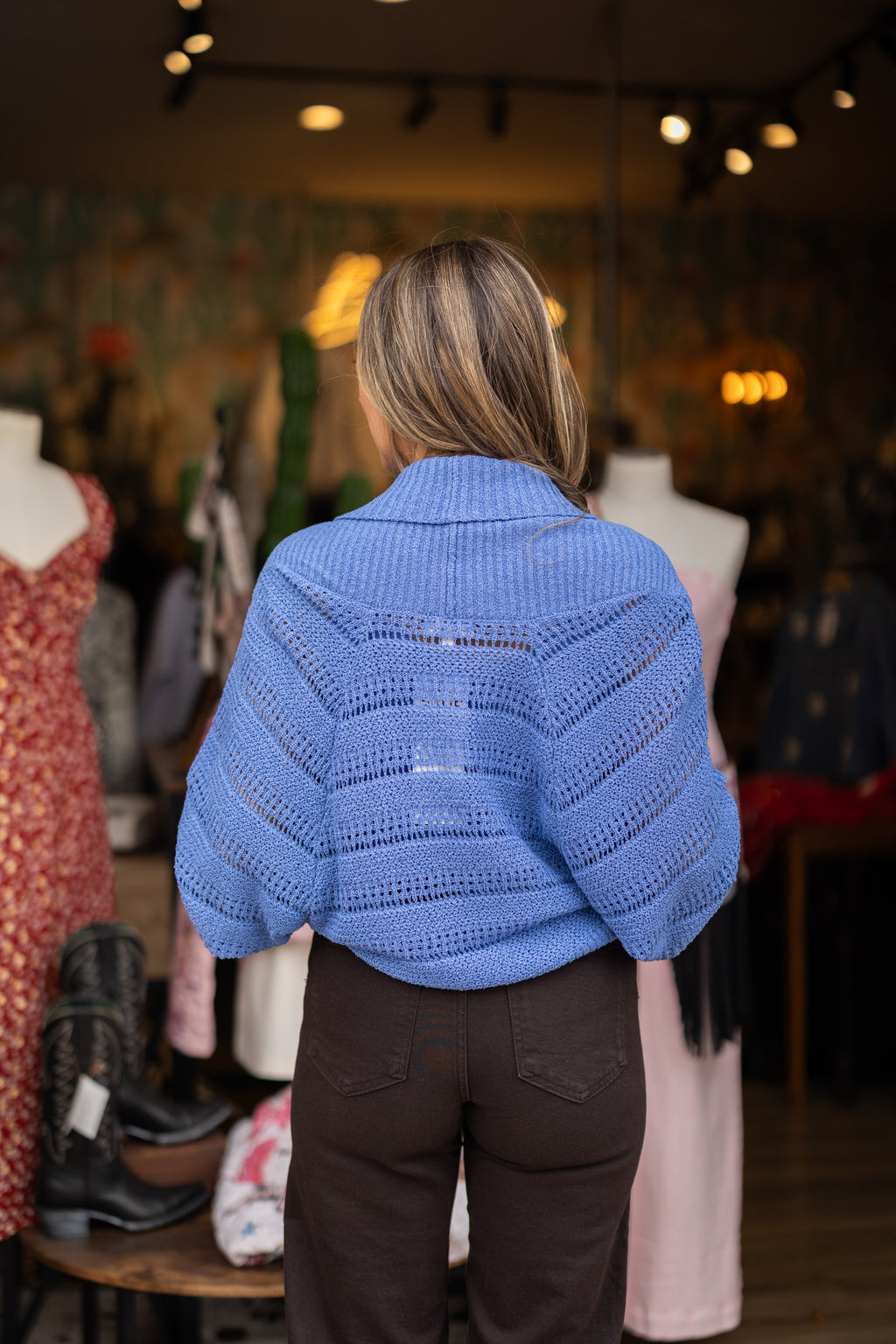 Chambray Skies Knit Layered Set