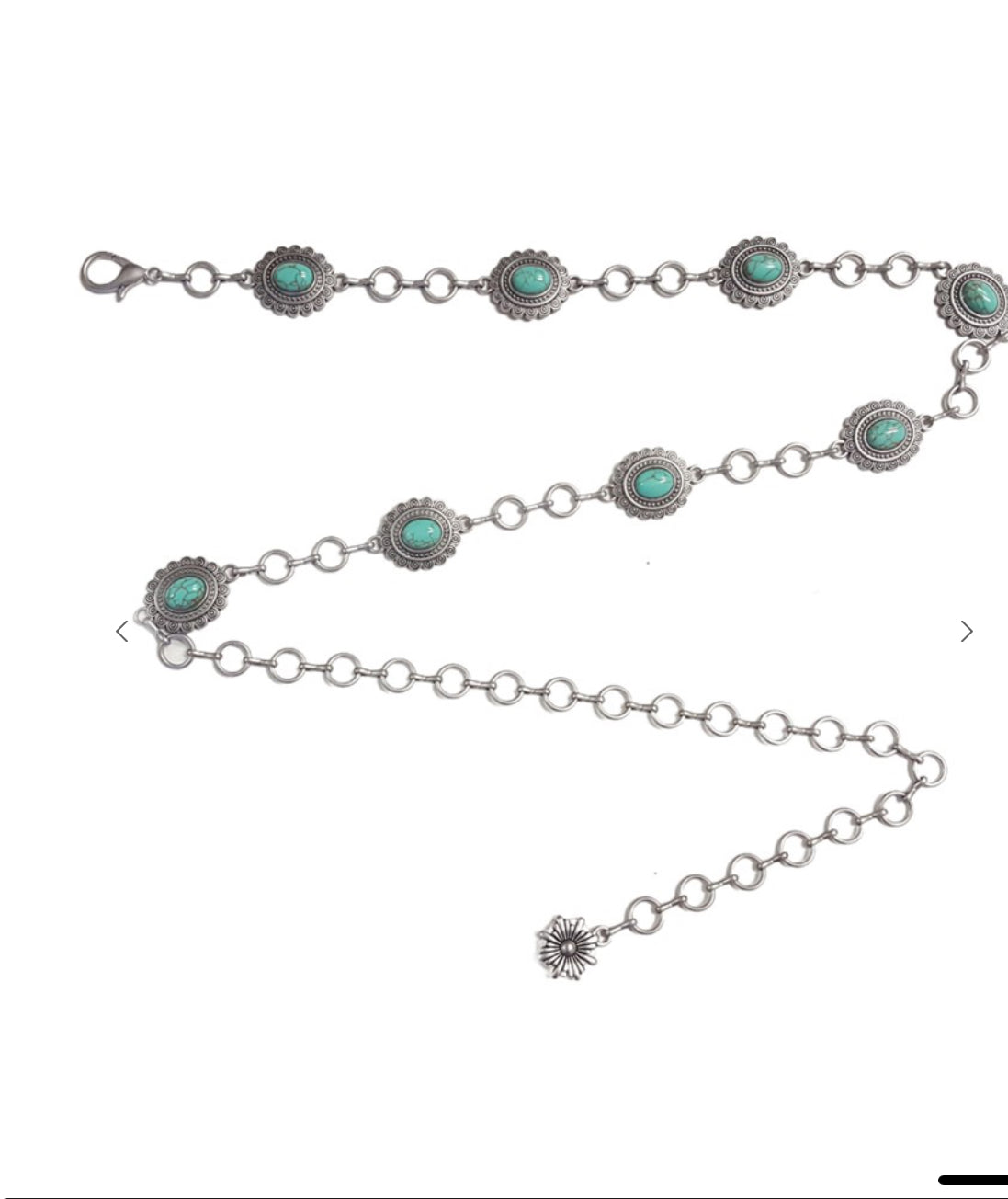 Small Concho Belt W Turq