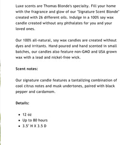 Signature 12oz Candle